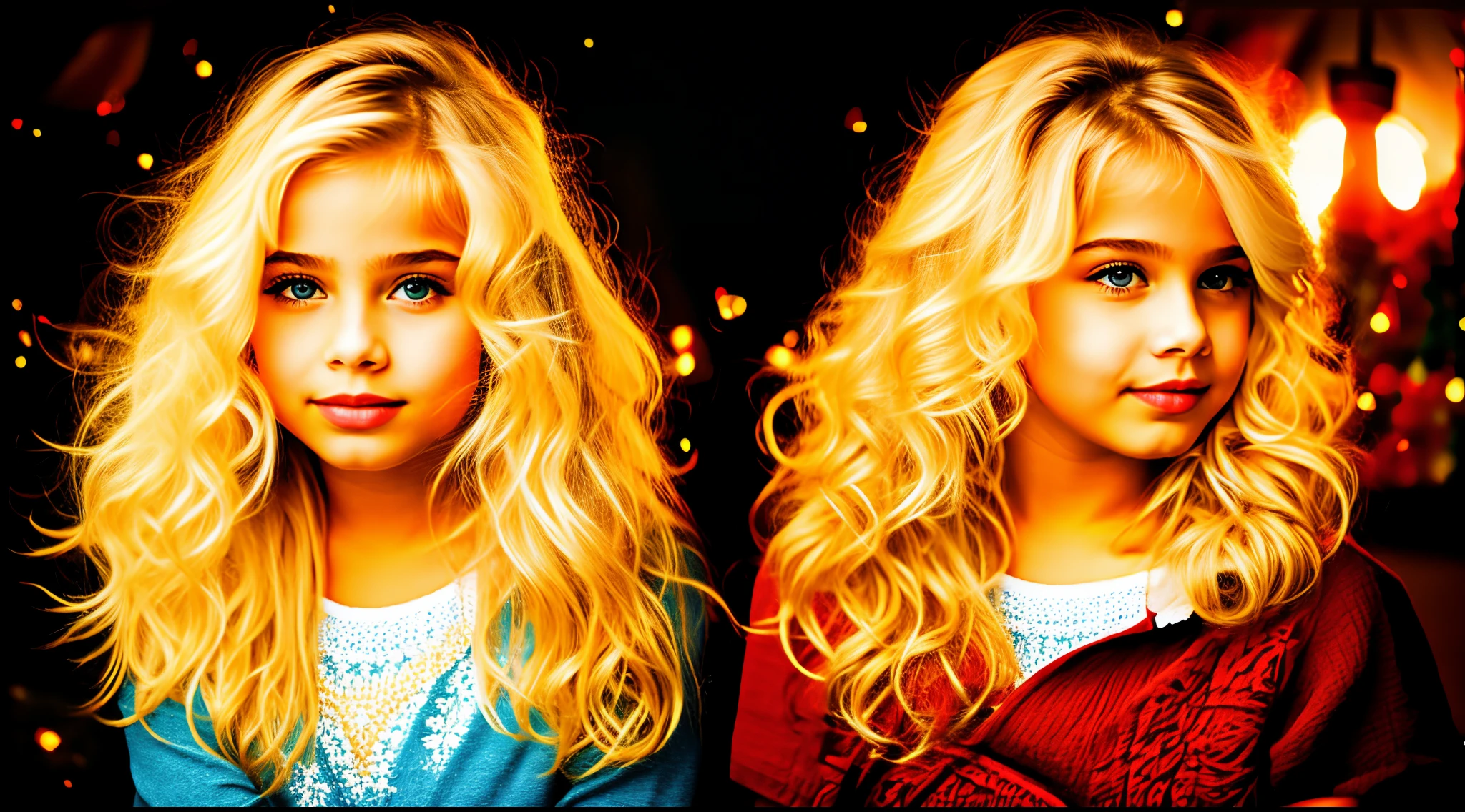 Russian blonde child girl ,AND ANGEL OF WiNGS OF FIRE.