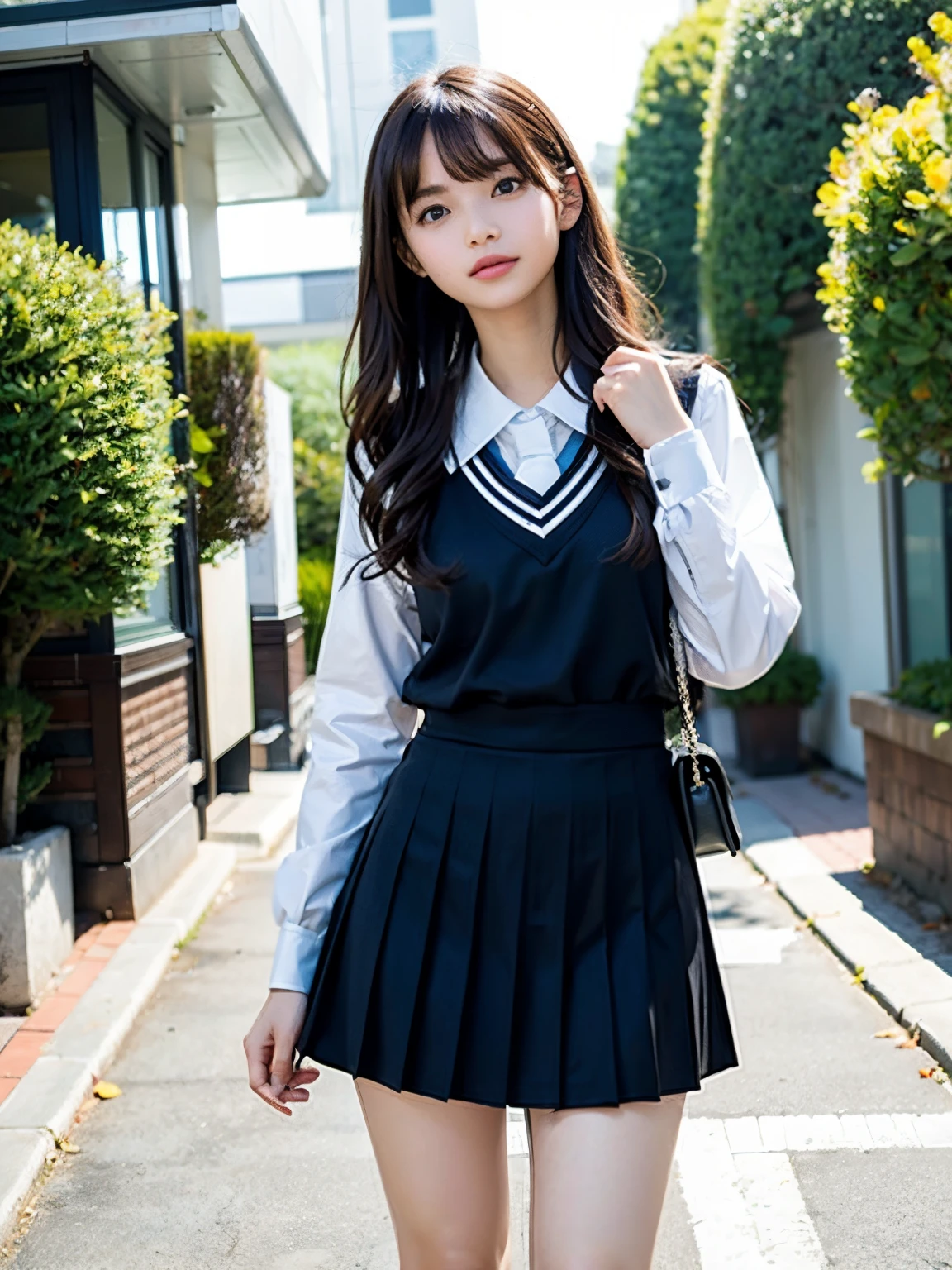 ((highest quality、8k、masterpiece:1.3)),((((fullbody shot)))),Ultra-high resolution,big eyes,Japanese,bangs,(a girl),(1 girl),((20 years old)),((facing at viewer)),(long hair),(((black sailor uniform))),grin,((sitting on chair)),(pleated mini skirt),(((pussy))),((pubic hair)),((skirt lift)),((short crew socks))