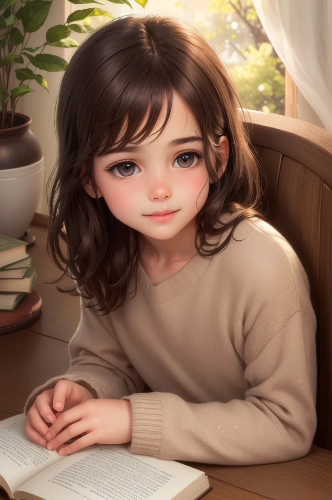 (best quality,ultra-detailed),(realistic:1.37),beautiful detailed eyes,beautiful detailed lips,dark brown hair , shiny eyes, long eyelashes, happy, detailed illustration,warm atmosphere,small,simple background,young boy,holding book,praying,reading Books, peaceful environment, light shining on boy, gratitude, serene expression,filled with love, faithful, devotion, innocence, colorful clothes, soft lighting,