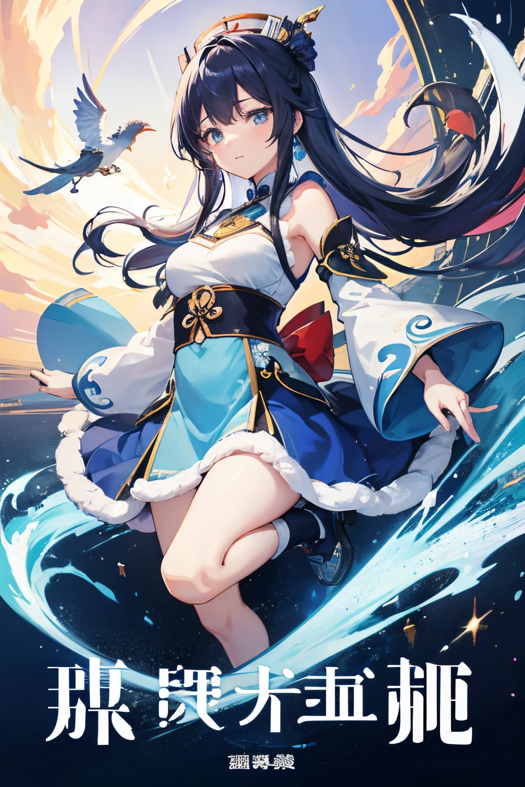 anime style banner,Above is a woman wearing a blue dress, Zhongyuan Universe, Popular topics about cosplay, 千 葉 雄 大, The glorious land of animation, Starting from the night of the ark, From Genshin,Add content to poster:101 Animation Club School Festival,Add word art in the lower left corner:December 3, 18:00:30,Stelle:North District Commercial Street,