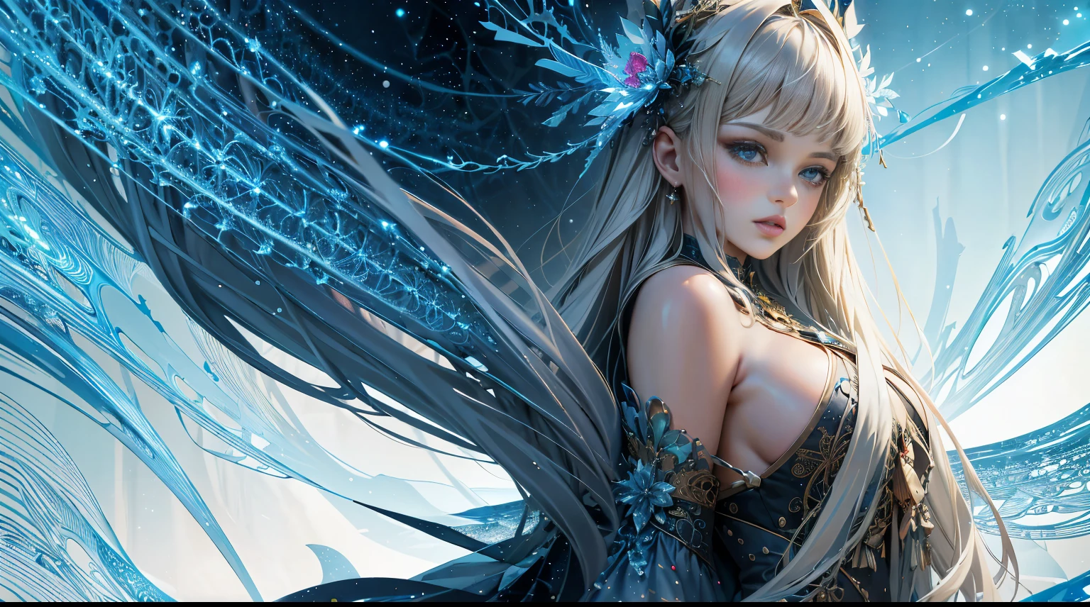 (masterpiece, top quality, best quality, official art, beautiful and aesthetic:1.2), (1girl), extreme detailed,(fractal art:1.3),colorful,highest detailed