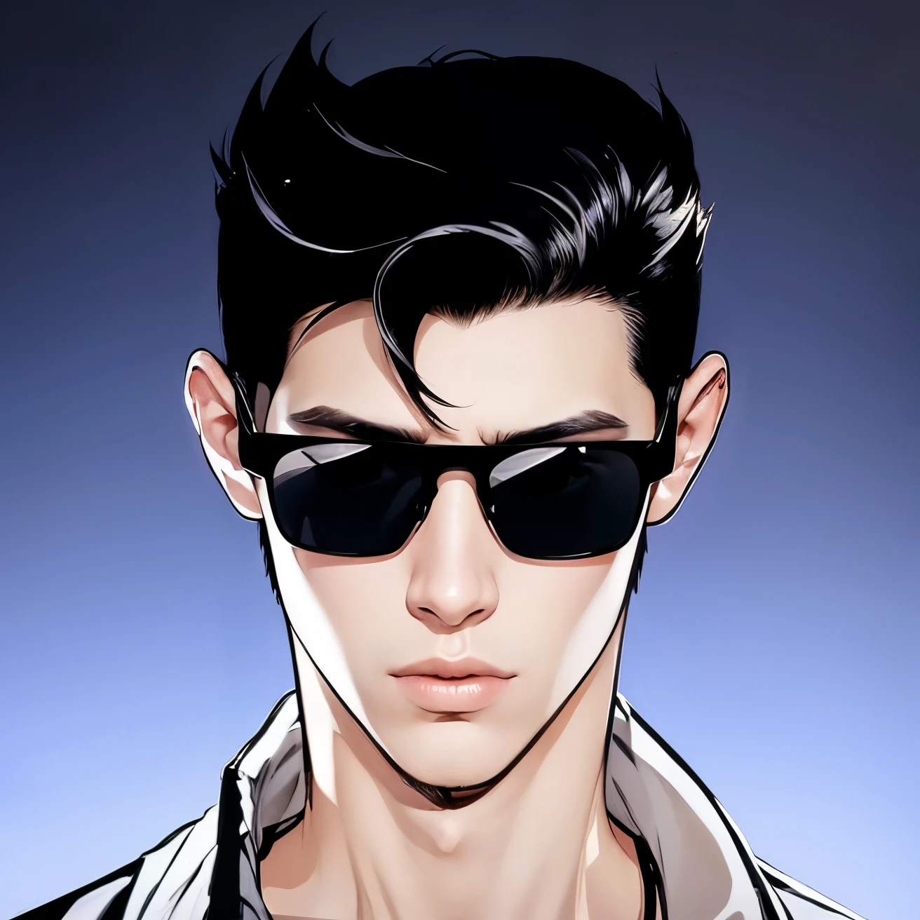 A teenage boy with realistic short black hair, the same realistic hairstyle, realistic handsome face, realistic cool expression, adapt the same realistic clothes, realistic sunglasses, realistic light, realistic shadows, realistic backgrounds, perfect image quality, very good image results, 4k, ultra detailed, realistic