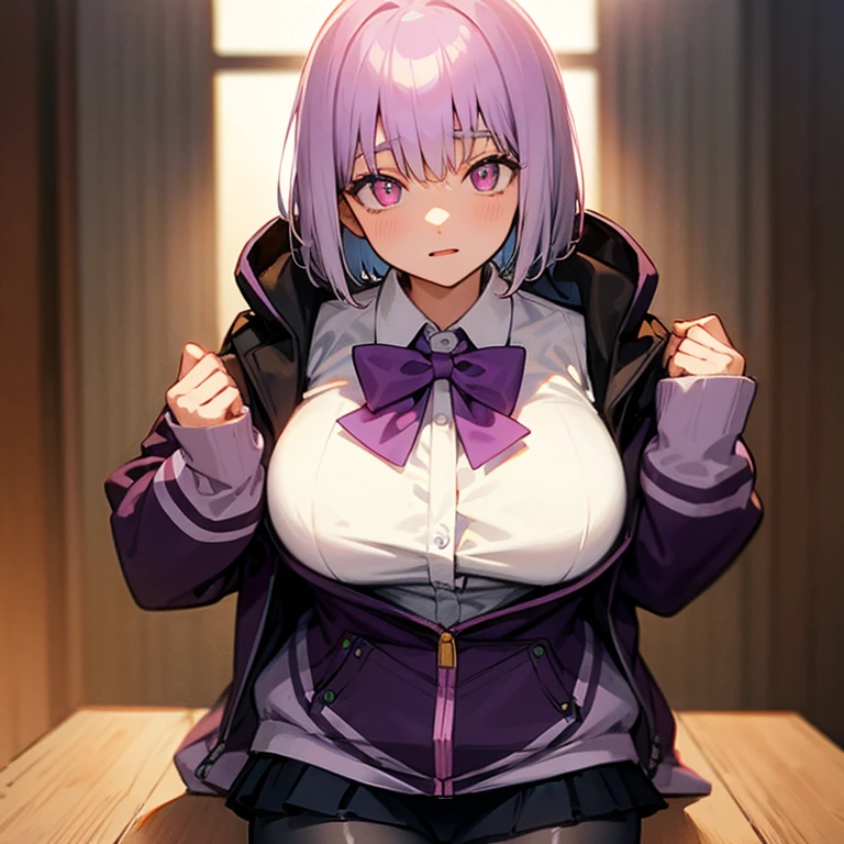 (masterpiece:1.2), best quality, high resolution, unity 8k wallpaper, (illustration:0.8), (beautiful detailed eyes:1.6), extremely detailed face, perfect lighting, extremely detailed CG,1girl,1man,shinjou akane, light purple hair, (pink eyes:1.2), short hair, BREAK indoors, city, BREAK looking at viewer, BREAK (perfect hands, perfect anatomy),NSFW、full body Esbian、embarrassed from、red blush、Colossal tits、hot, sweating, sweaty, tan, big boobs, tan skin, flustered,sex, having sex,man standing behind girl, man behind touching ass, grabbing ass, hip grab,cum on boobs,cum on ass,Black pubic hair,bitch_virgin,Large breasts,sex from behind, pov, doggystyle, all fours, back, from behind,large penis,gangbang,rape,milk shower,side view,side angle,(tears), (scary face),(sweat), (blush:1.3), smile, open mouth