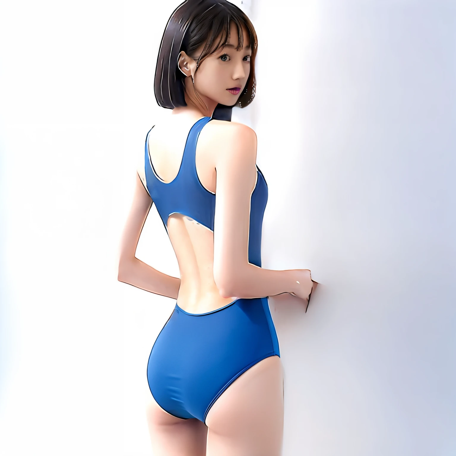 blue swimsuit