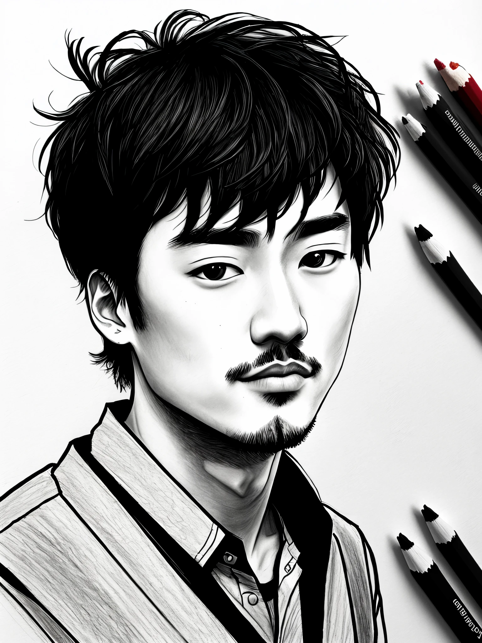 I drew a picture of a man named Joji Kojima.