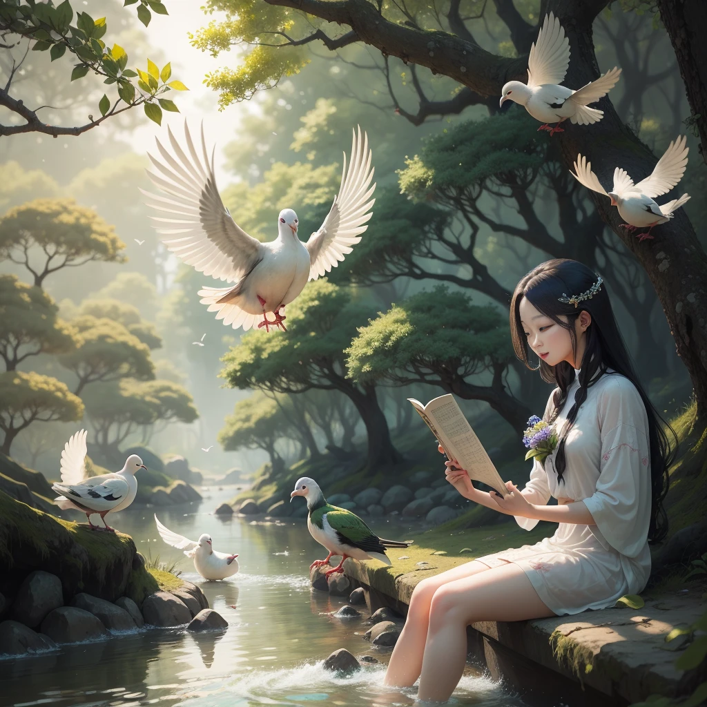 Guan Guan and the singing dove,Together on the small island in the river。Beautiful and virtuous woman,What a gentleman and a good spouse
