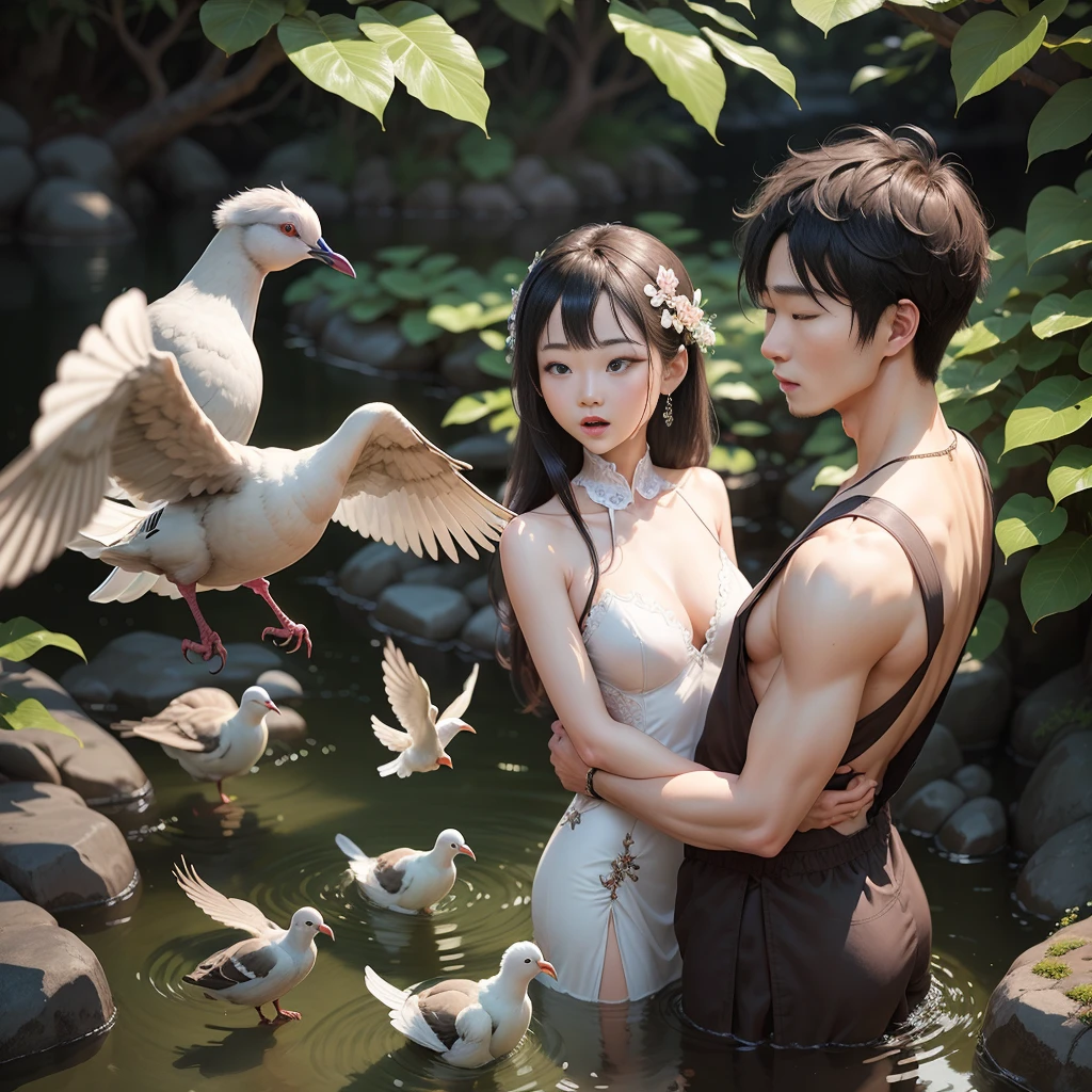 Guan Guan and the singing dove,Together on the small island in the river。Beautiful and virtuous woman,What a gentleman and a good spouse
