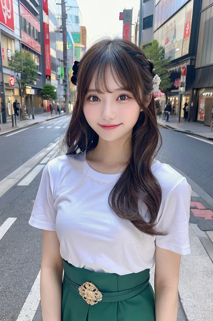 Trouble Pose, Seduction poses(The whole body is shown.))、
Harajuku、Tight white t-shirt、long skirt、(A hyper-realistic), (illustratio), (hight resolution), (8K), (ighly detailed), (The best illustrations), (Beautiful detailed eyes), (top-quality), (ultra-detailliert), (masterpiece), (wall-paper), (详细的脸), (beautiful smiling face)、(美丽的面容)、Longhaire、独奏、(((Cute Japan Beautiful Girl)))、 ((Beautiful Japan girl at 20 years old))、 real looking skin、Medium chest、full body Esbian、In the street、cute little、