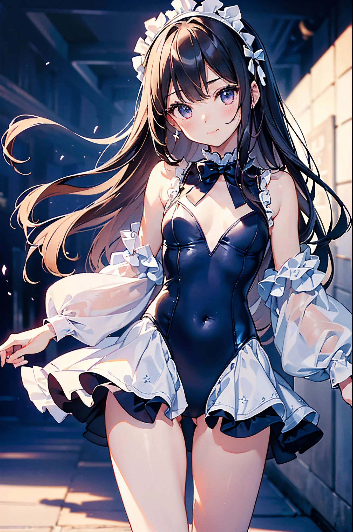 ((2D Beautiful Girl:1.1、top-quality:1.1、perfect fingers:1.1、perfect anatomia:1.1、Perfect outfit、face perfect:1.1、Beautiful illustration))、cute petit girl、(transform sequence)、((cute decorative headband、pretty frilled leotard))、ar old、io、hime、Fractal Art、baby-fa(strilong hair))、Slender and beautiful legs、Beautiful big drooping eyes、(full body photographed、Zoom out and shoot)、((1人))、The background is inside the royal palace、A dark-haired、Standing facing the front、a smile