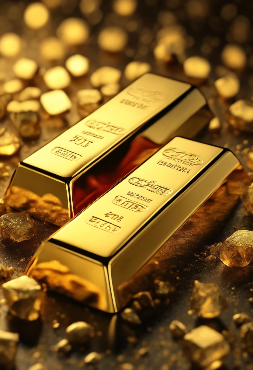 (best quality,4k,ultra-detailed,highres,masterpiece:1.2),gold bar, surreal art, clear texture, luxurious style, vivid colors, studio lighting, sharp focus, bokeh