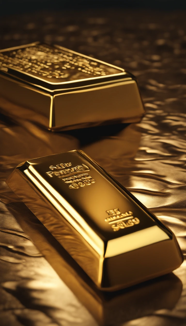 (best quality,4k,highres,masterpiece:1.2),ultra-detailed,(realistic,photorealistic,photo-realistic:1.37),gold bar,surreal art,detailed texture,luxurious style,shiny appearance,sparkling reflections,vivid colors,abstract,studio lighting