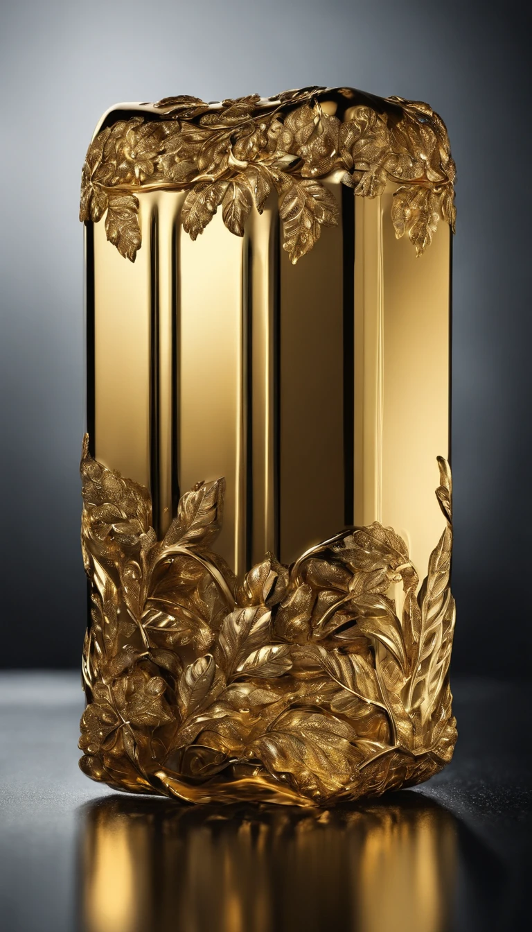 A gold bar，Surreal art，Clear texture，Luxurious style