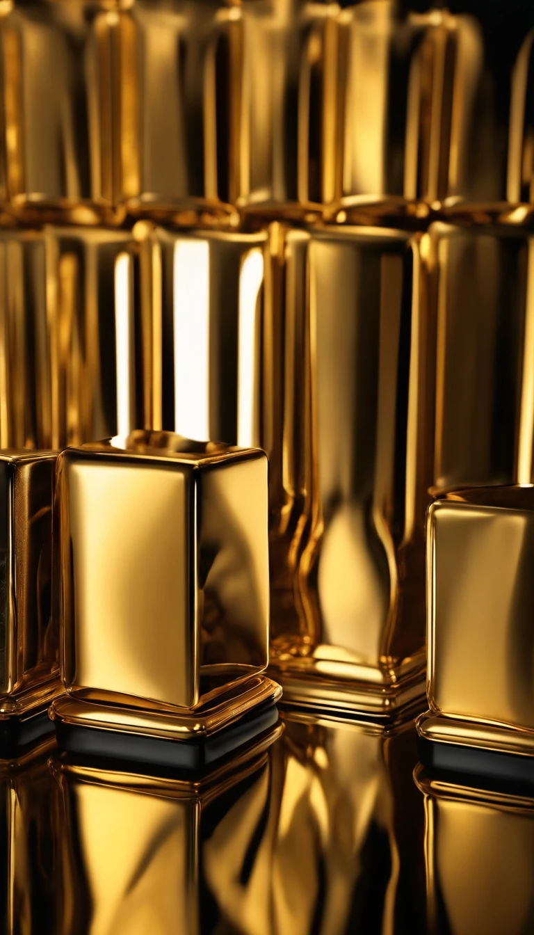 (gold bar, surreal art, crisp texture, luxurious style,detailed reflections,brushstrokes:1.1,vivid colors,high contrast lighting,abstract composition,shadows:1.1)