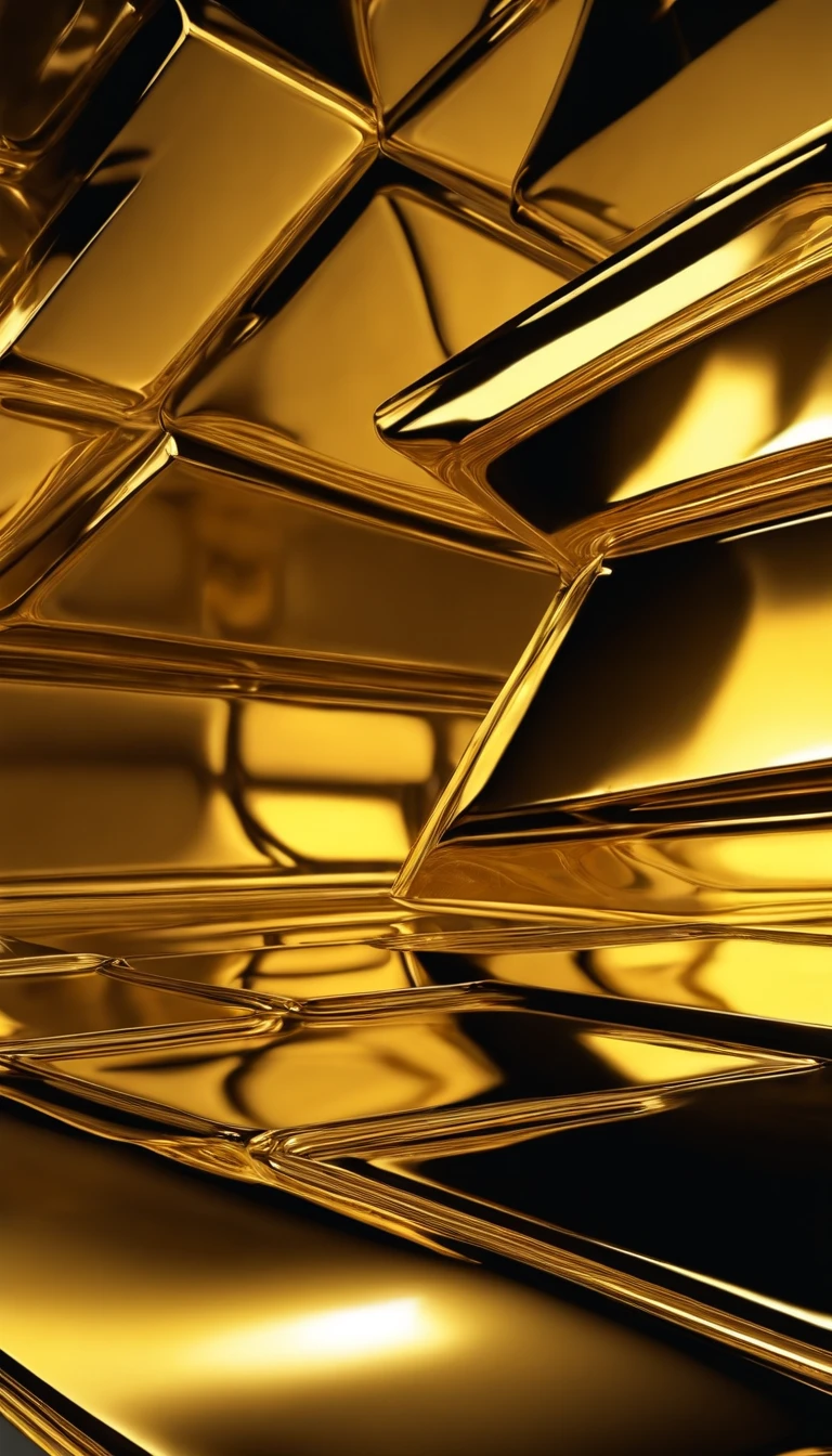 (gold bar, surreal art, crisp texture, luxurious style,detailed reflections,brushstrokes:1.1,vivid colors,high contrast lighting,abstract composition,shadows:1.1)