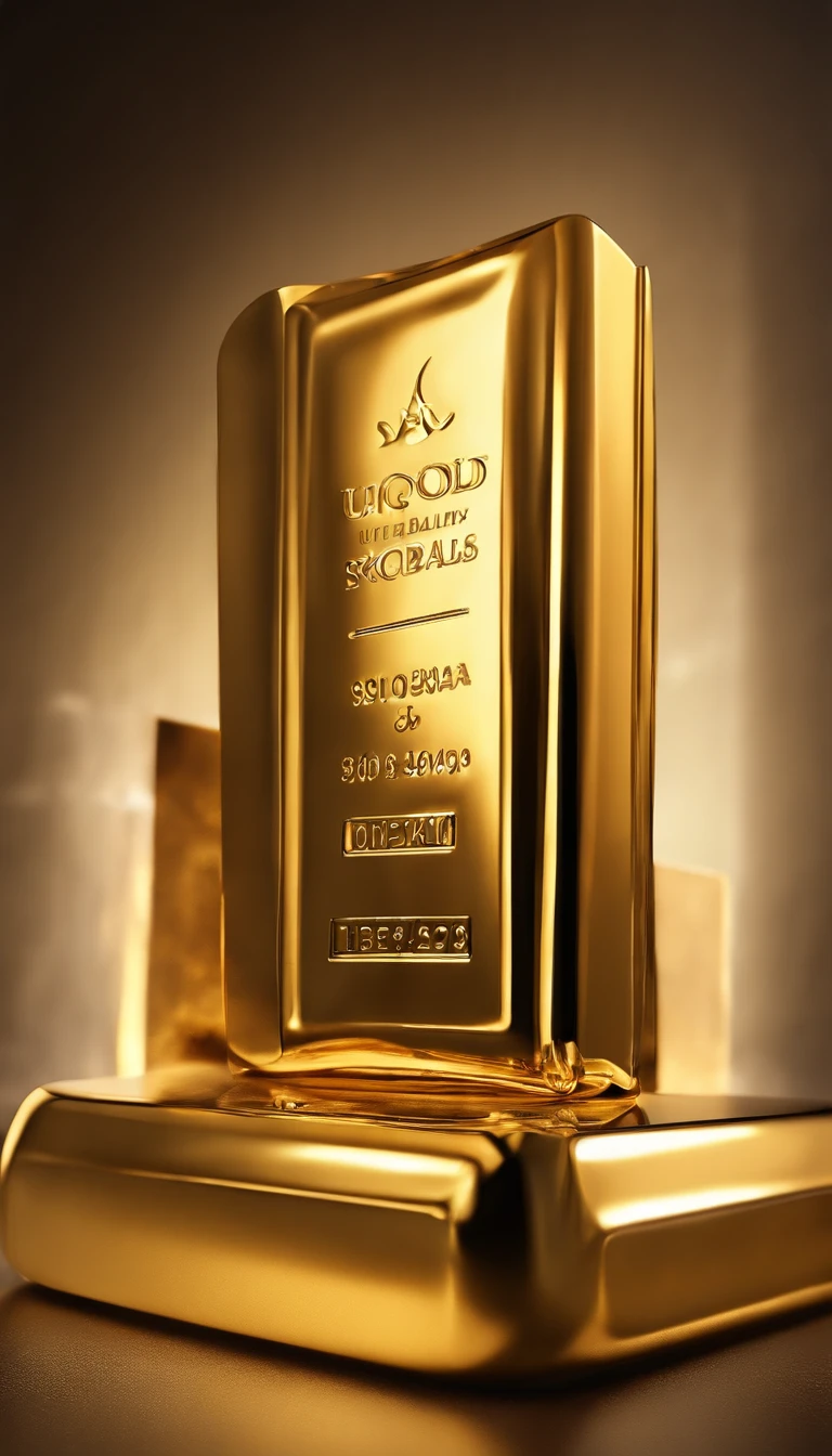 (best quality,ultra-detailed,realistic:1.37),gold bar, surreal art, clear texture, luxurious style, vivid colors, studio lighting