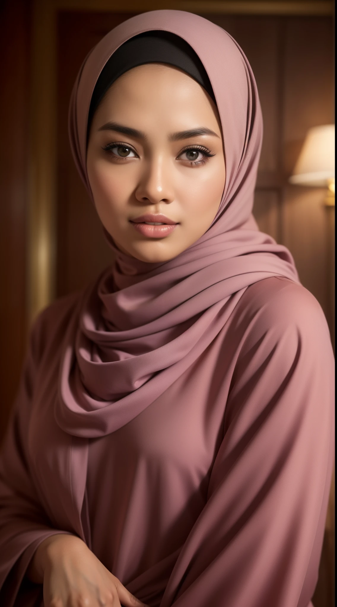 RAW, Best quality, high resolution, masterpiece: 1.3), beautiful Malay woman in hijab (iu:0.8)1beautiful Malay woman
