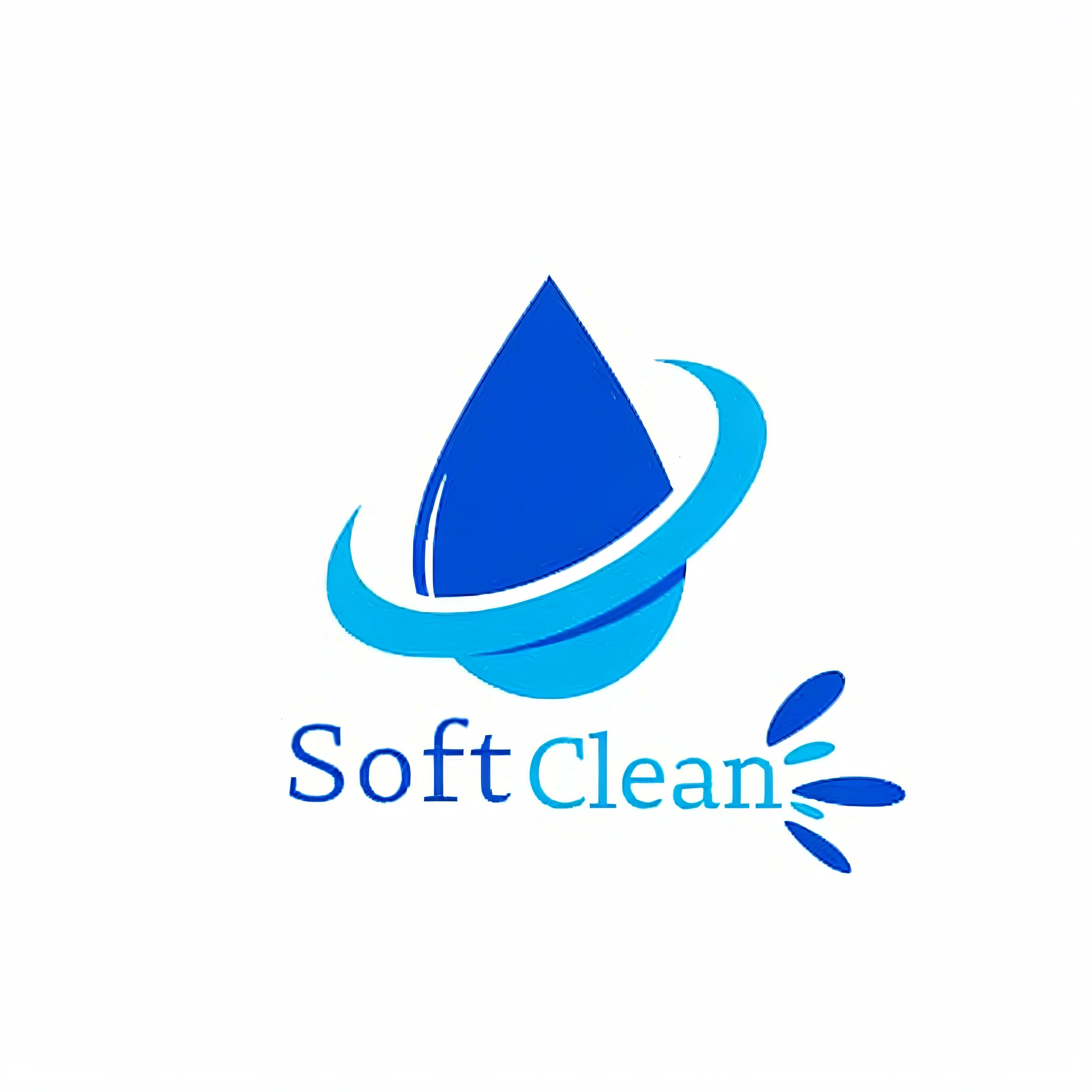 a blue logo with a drop of water and the word soft clean, logotipo limpo, design de logotipo limpo, limpo, macio, macio. alta qualidade, Clean and soft lighting, [ [ macio ] ], imagem limpa, filtro macio, Lente Macia, smooth rendering, MUITO LIMPO, pele macia, almofadas macias, arte conceitual limpa, limpar detalhado, soft 3D rendering, Arte Digital Limpa