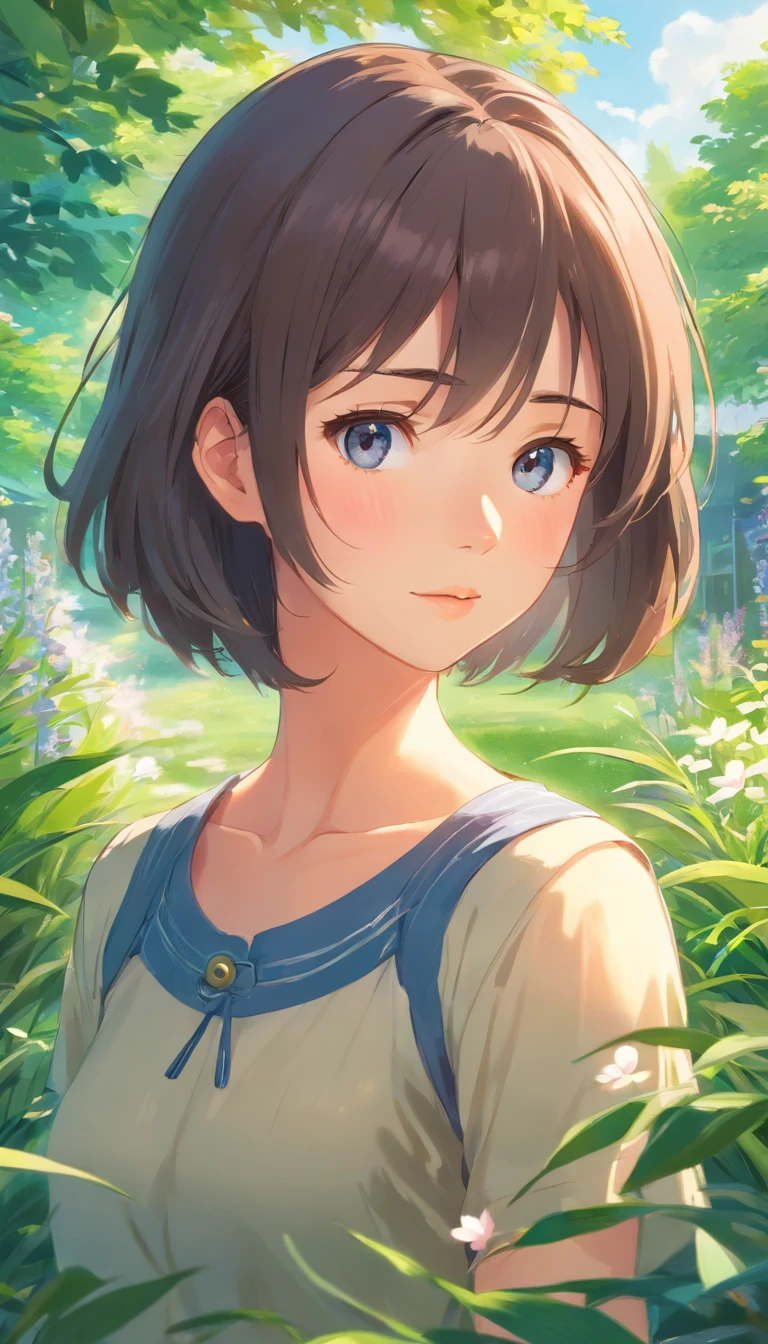 A girl in a garden,beautiful detailed eyes,beautiful detailed lips,extremely detailed eyes and face,longeyelashes,illustration,oil painting,3D rendering,medium,masterpiece:1.2,ultra-detailed,realistic:1.37,best quality,4k,8k,highres,ultra-fine painting,sharp focus,physically-based rendering,professional,vivid colors,portraits,spring colors,soft lighting
