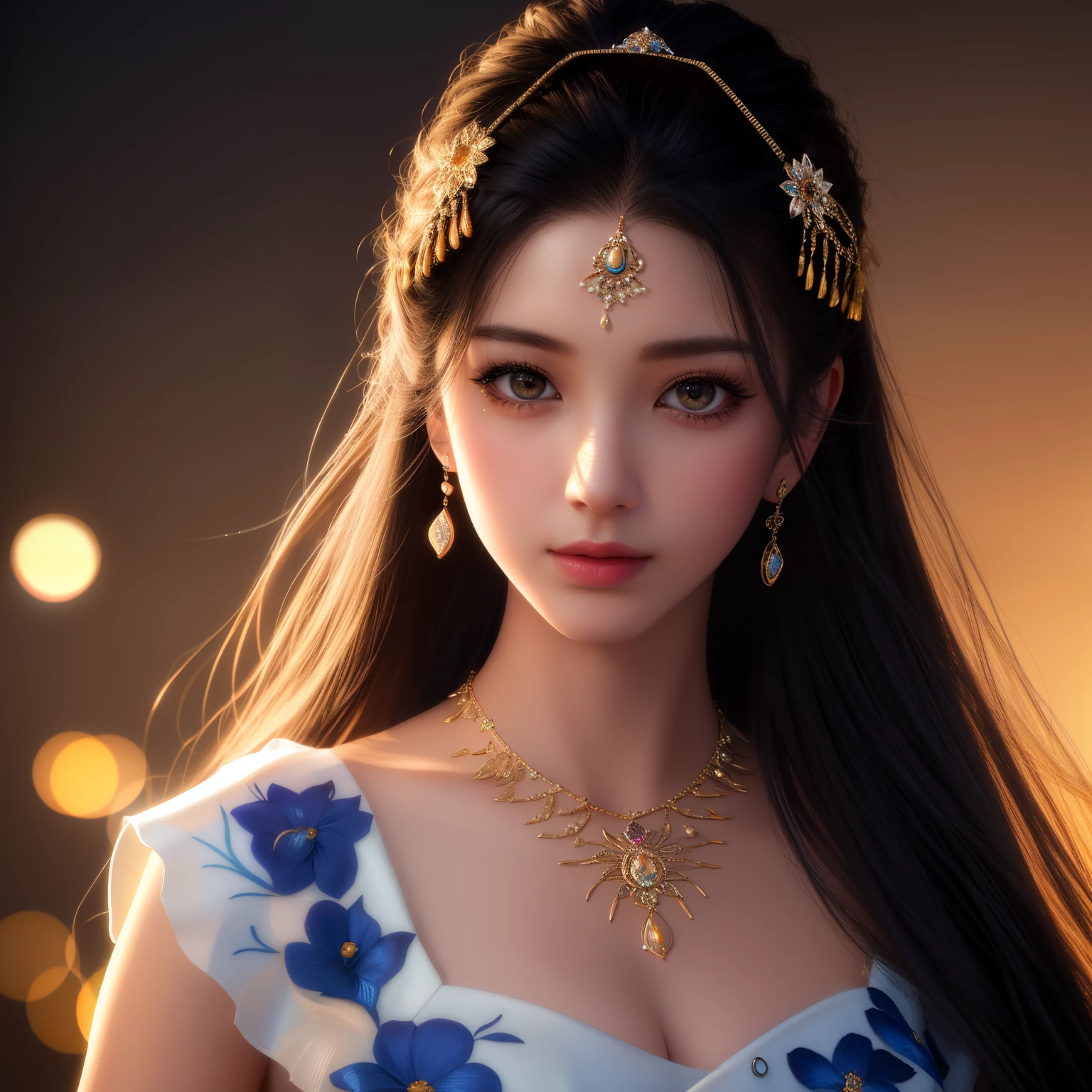 best quality, masterpiece, highres, 1girl,china dress,hair ornament,necklace, jewelry,Beautiful face,upon_body, tyndall effect,photorealistic, dark studio, rim lighting, two tone lighting,(high detailed skin:1.2), 8k uhd, dslr, soft lighting, high quality, volumetric lighting, candid, Photograph, high resolution, 4k, 8k, Bokeh