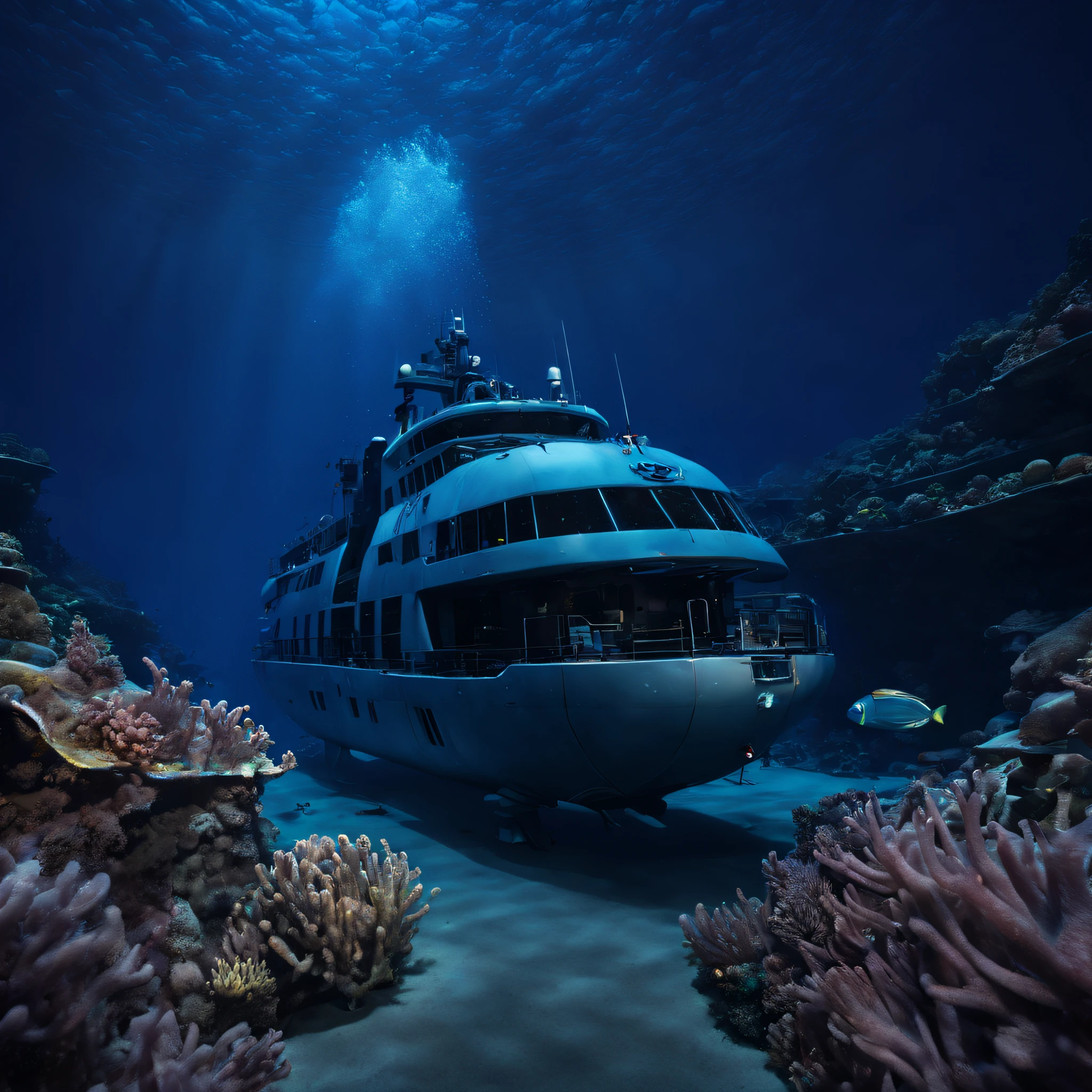 (best quality,4k,8k,highres,masterpiece:1.2),ultra-detailed,(realistic,photorealistic,photo-realistic:1.37),ocean exploration,deep-sea wonders,Mariana Trench,diving into the abyss,unexplored depths,submerged world,abyssal ecosystem,unique marine life,otherworldly organisms,mysterious underwater realm,dark and vast underwater landscape,mesmerizing luminescence,bioluminescent creatures,reaching the limits of human exploration,dive into the unknown,deep-sea expedition,deep-sea submersible,underwater discovery,underwater research,deep-sea exploration technology,advanced underwater cameras and sensors,glimpses of sunlight fading gradually,pressure-resistant structures,spectral color gradient,fascinating abyssal creatures,unveiling the secrets of the deep sea,diving into the mysteries of the Mariana Trench,submerging into the enigmatic depths of the ocean,stunning wonders hidden beneath the surface,unprecedented exploration of the deep blue,thriving ecosystems in extreme conditions,curiosity-driven scientists,witnessing the beauty and harshness of the deep sea,unimaginable forms of life in the deep ocean.