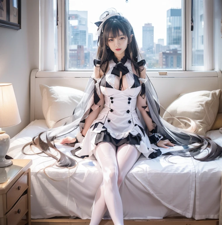 Cake dress,White ass pantyhose,White stockings,Thick white pantyhose,thick white dance socks,without wearing shoes,Colossal tits,hip is cocked,super detailing,hyper HD,A high resolution,1080p,Anatomically correct,Acura,body coordination,Portrait photos,Slender thighs,Delicatemakeup,Best quality at best, tmasterpiece, 超A high resolution, RAW photogr, Beautiful and beautiful,deepshadow, (realistically:1.4), full-body composition, Striking perspective.Bare-chested