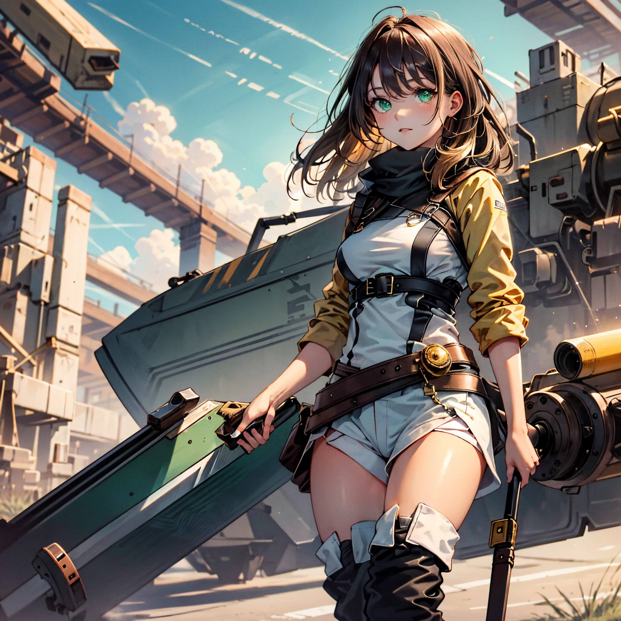 (comic book style),(linear art_Anime),(masutepiece, Best Quality, ),(Laura Bad Picture:1.2),(Lora Add Details:1.2),Highly detailed flat color:0.8, 8K,1 girl in,Steampunk、machinery background