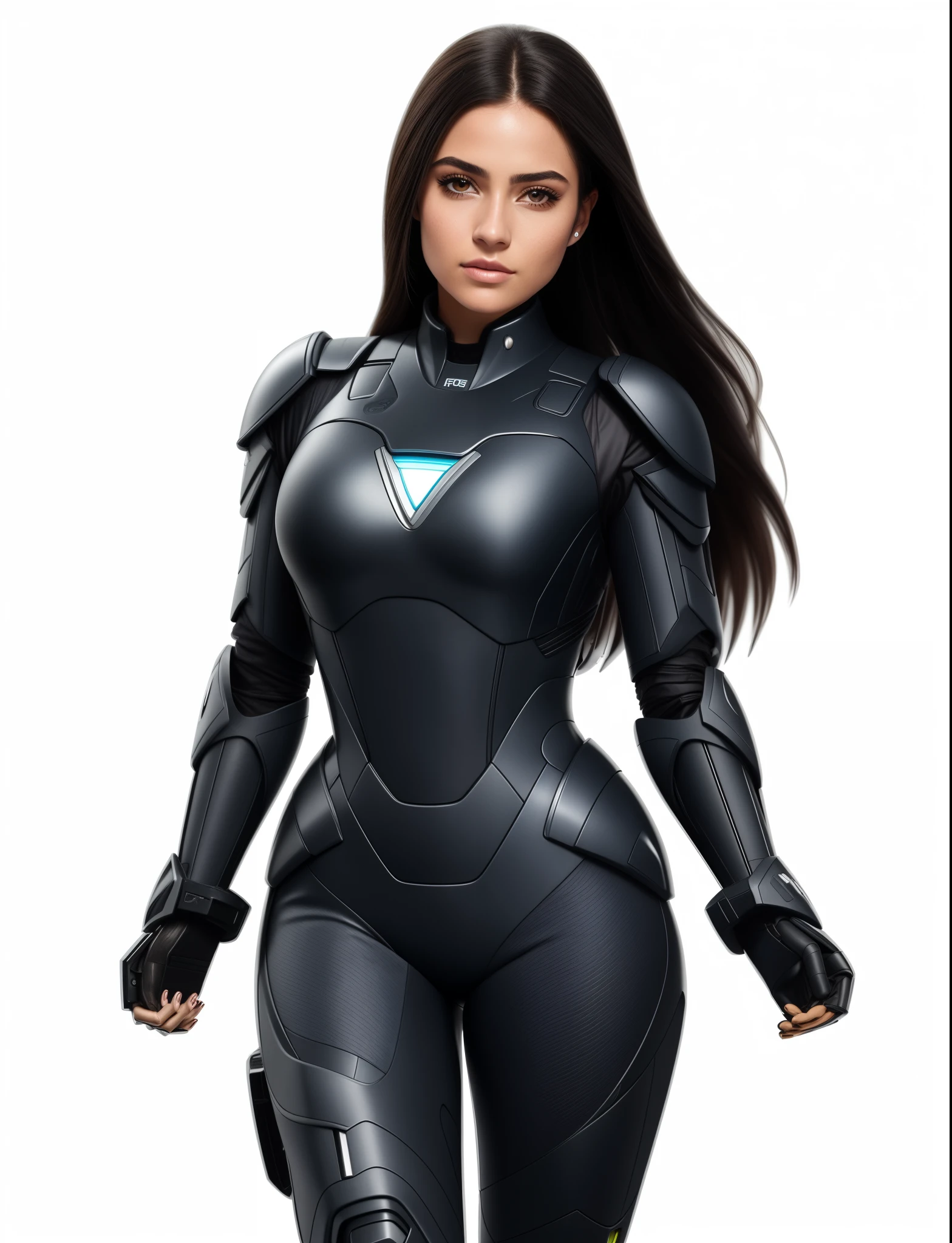 um close up de uma mulher em um terno preto com uma espada, cyber suit, cybernetic suit, cybersuits, vestindo terno apertado, cyborg  branca bonita, olhos verdes, rosto perfeito, sci - terno fi, meninacha cyber armor, diverse cybersuits, terno furtivo, terno de corpo inteiro apertado, usando armadura futurista, em terno de spandex, sci-fi feminino, sci fi female character