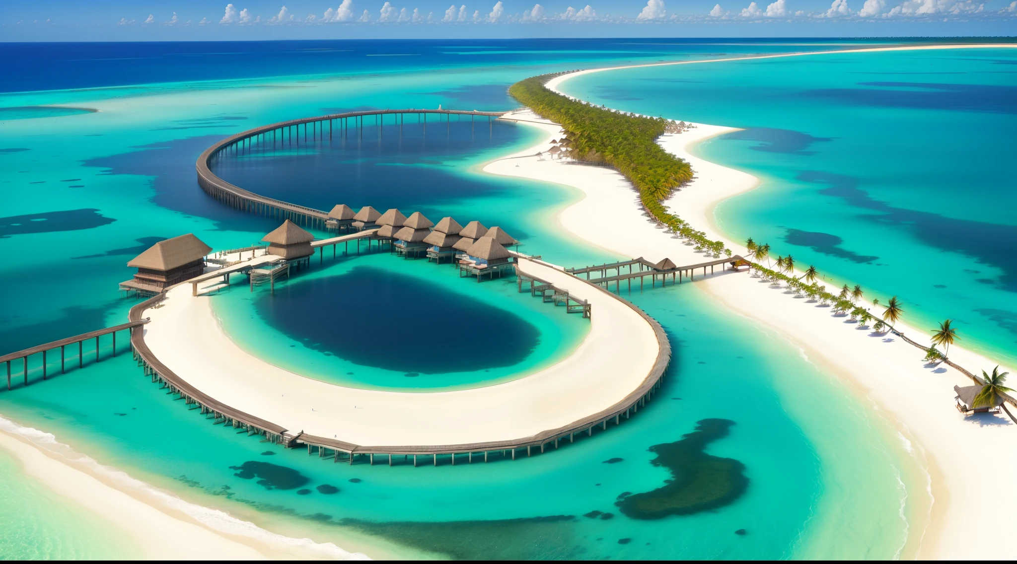 A paradisiacal landscape in the Maldives, extremamente linda e muito detalhada