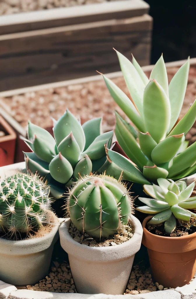 There is a succulent plant in the pot，There are red dots on it, albino dwarf, Very ornamental, Mottled small cactus plants, Very decorative, albino mystic, Soft tufted, cacti, Cactus desert, protophyta, vividness), arabella sprayer, 3 4 5 3 1, closeup view, closeup view