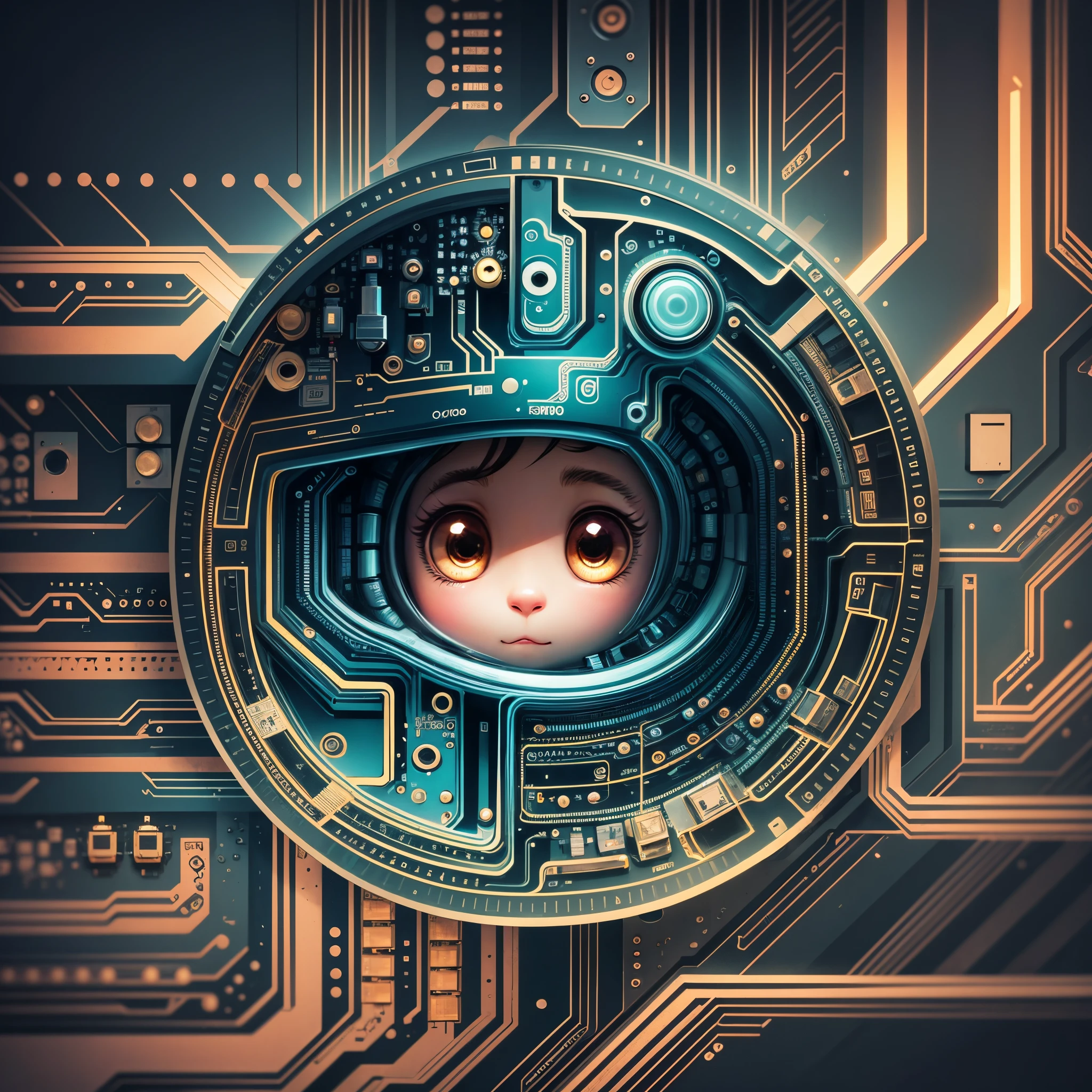 integrated circuits，cartoon，cute --auto --s2