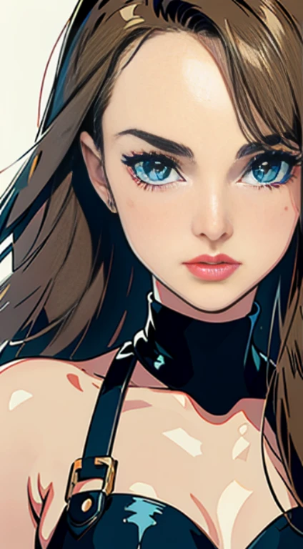 Natalie portman、Create digital artwork in pop art style, Liveliness and confidence,Street fashion, Movie color schemes, Surrounded by vintage floral motifs, Vivid brush strokes,Emotions must be dynamic, Upper body, Drawing, Illustration, grayscales, Tropical, Many flowers,
