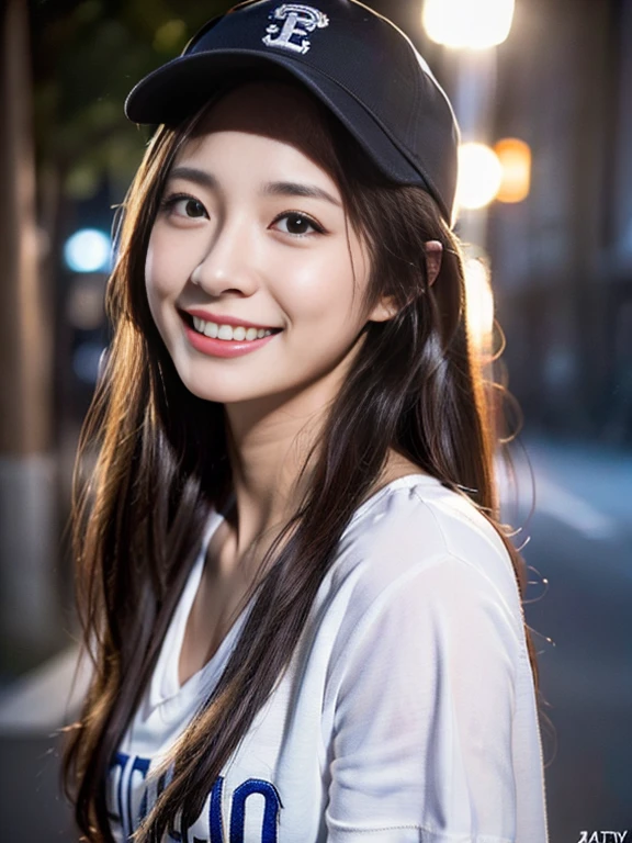 baseball cap, loose Tshirt, smiling, Tokyo, night light, outdoor, nightdepth of field, bokeh
BREAK
1girl, japanese, 18yo, highly beautiful detail face, ennui, idol face, facial lighting, kawaii, cute, beautiful, prostitute_look, baby face, detailed eyes, facial lighting, chiseled face, smooth skin, no makeup, small mouth, glowing eyes, pure white skin, attractive face
BREAK
best quality, masterpiece, ultra high res, photorealistic, RAW photo, perfect anatomy, physically-based rendering, depth of fields, looking at viewer, fujifilm X-T3, perfect composition