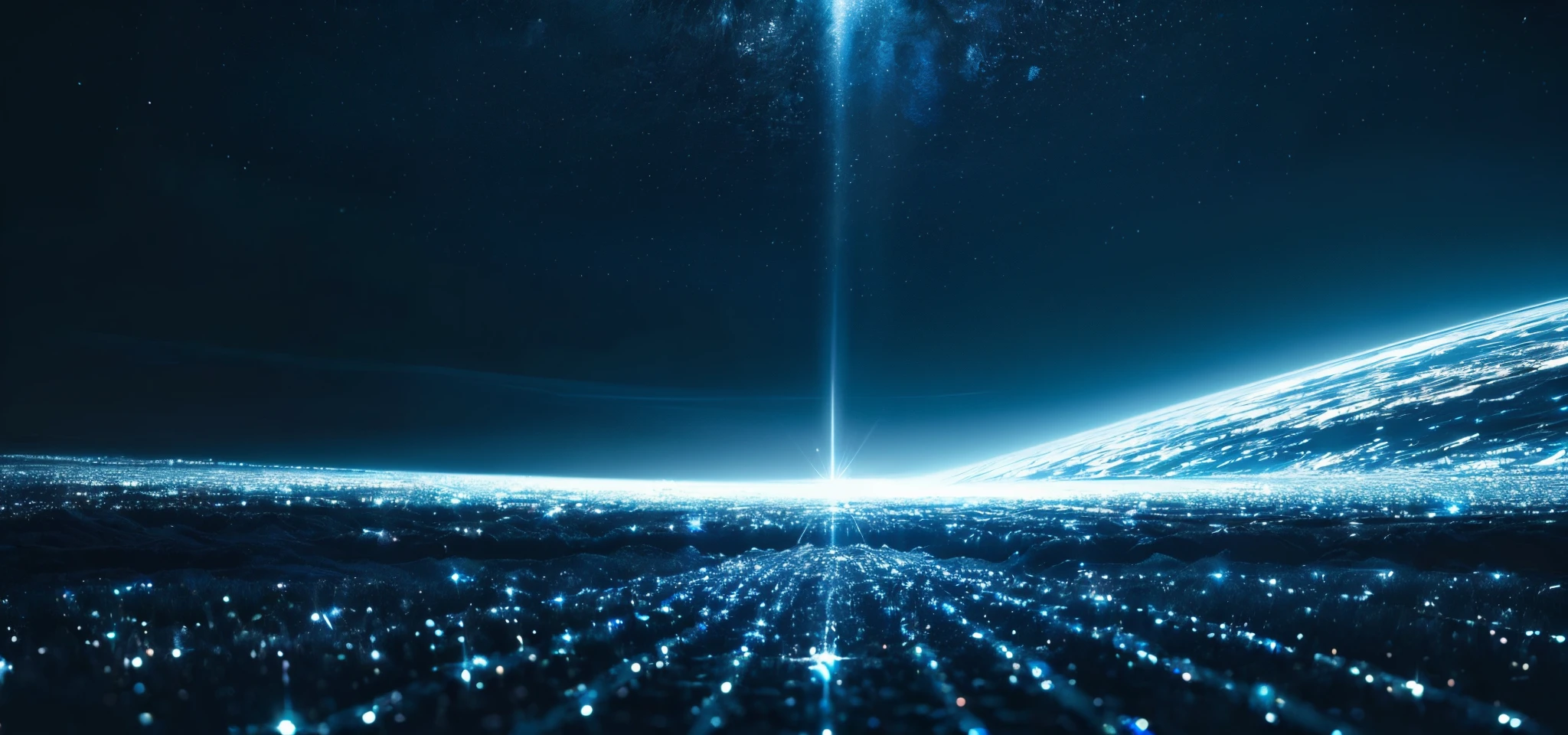 (masterpeice:1.6),(8k:1.6),(photorealistic:1.6),(ultrarealistic:1.6),(best quality:1.6), cyber space, blue, particles, horizons, blue light, a lot of glitters, sparkles,