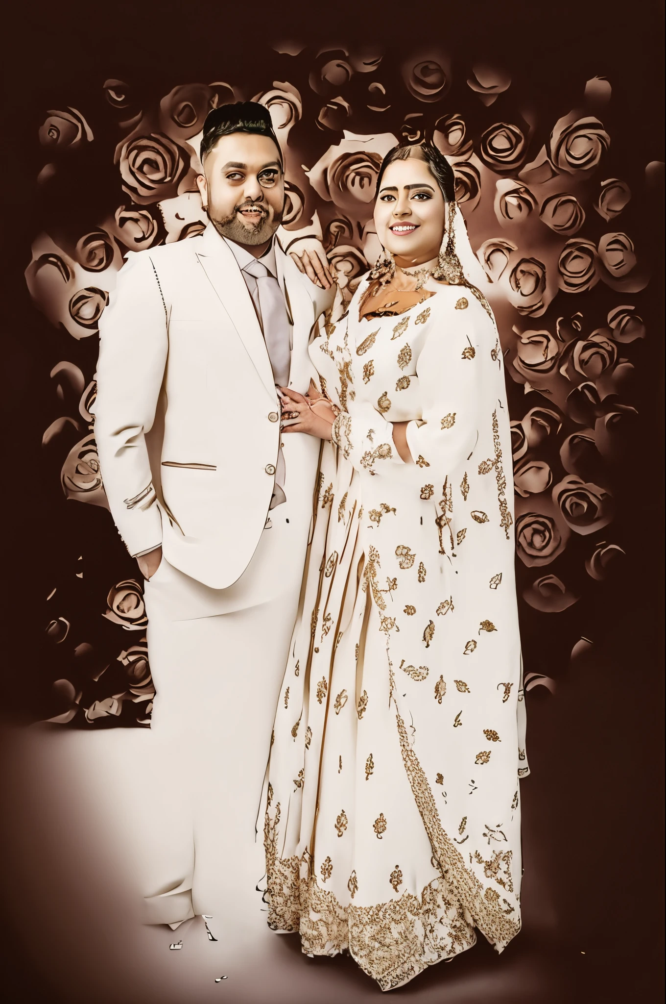 araf and anupa wedding photo shoot, lovely couple, * colour splash *, photo taken with nikon d 7 5 0, photo taken with nikon d750, portrait photo of a backdrop, couples portrait, full body photogenic shot, couple portrait, in front of white back drop, studio shoot, yellow backdrop, photo shoot, full body shoot, color studio portrait