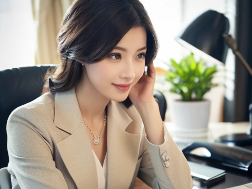 (Best Quality,hight resolution:1.2),Realistic,Professional,Includes highly detailed facial features and full body diagram、Highly detailed portrait of a 28 year old Japanese office lady, ready for a date, In an office environment.

tag: Beautiful detailed eyes, Beautiful detailed lips, long eyelashes, smooth and flawless Skin, Elegant Office Wear, well-groomed hair, Confident smile, Natural makeup, neat and tidy appearance, Stylish accessories, Modern office environment, computer and desk, Office Chair, papers and documents, stationery, Computer Monitor, Keyboard and mouse, Phone on the desk, office decor, soft office lighting, Natural light coming in through the window, Calm and focused expression, relaxed body posture, Exciting anticipation, stylish handbags, high-heels, elegant clock, Delicate Jewelry.members of the workplace　Prominent presence　

(Main Focus) Beautiful office lady in her 20s, Detailed facial features and flawless skin, Expressive eyes and lips attract attention.

(Medium) This portrait is created in a realistic and professional style, close to high resolution, Detailed photos and masterpiece paintings.

(extra details) she is wearing stylish office clothes, Her hair is perfectly styled; The focus is on her face, A full body diagram is also included.., show her confidence and poise. Office environment with modern furniture, including computer, desk work, and office chair. Documents and documents are neatly organized.., Office supplies are also within reach...... The lighting is soft too....、It creates a calm atmosphere. The rooms are also decorated to create an elegant atmosphere......

(Artistic style) Portraits are created in a natural and realistic style, Capture the essence of the subject. The colors are vivid and vivid, Reflects natural light coming in through windows. The overall tone of the image is warm、Fascinating.

(light) Soft office lighting creates a warm and cozy atmosphere, Emphasize the features of the subject、Add depth to an image.

Note: Prompts are just guidelines, Details can be changed or added according to your artistic vision.