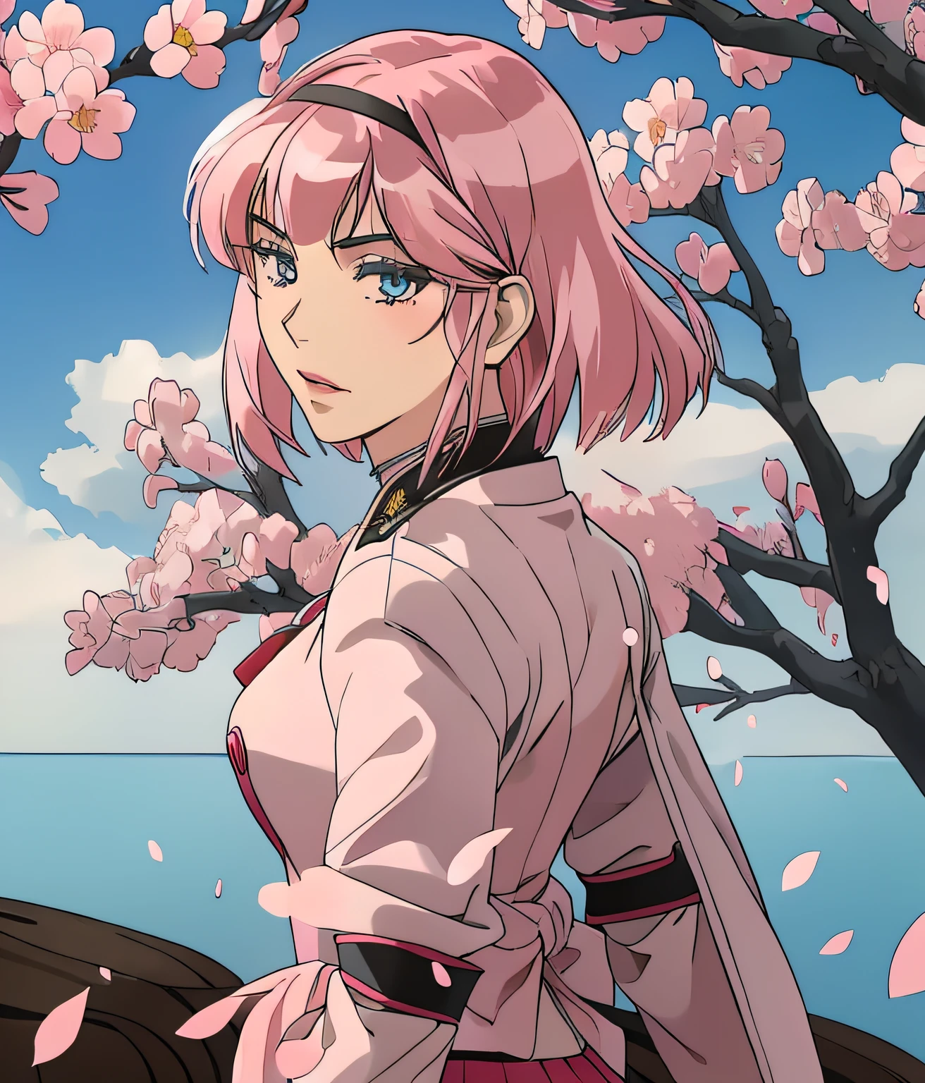 (highest resolution, distinct_image) The best quality, masterpiece, highly detailed, semi realistic, shoulder length hair, mature, military uniform, military academy, beautiful, heroic, , delicate and delicate facial features, Anna Nishikonomiya from the Shimoneta anime and manga series, as a Professor in Ohtori Academy from Revolutionary Girl Utena anime, 42 years old woman Professor, with a short light pink sakura color hair bangs, with an anatomically perfect body, perfect limbs, perfect arms and legs, perfect hands and feet, perfect detailed fingers, human hands and feet, perfectly human eyes, beautiful face, beautiful woman, as a magical woman, as a duelist, as a swordfighter, with a boken, a boken is a wooden katana, a wooden katan made of wood from a sakura cherry tree, wearing a white light pink Professor uniform, duelist garb, mahou shoujo uniform, whith partial armor, cerimonial ornamental duelist armor, prepared to fight for love harmony peace and justice, heroine facing the evil