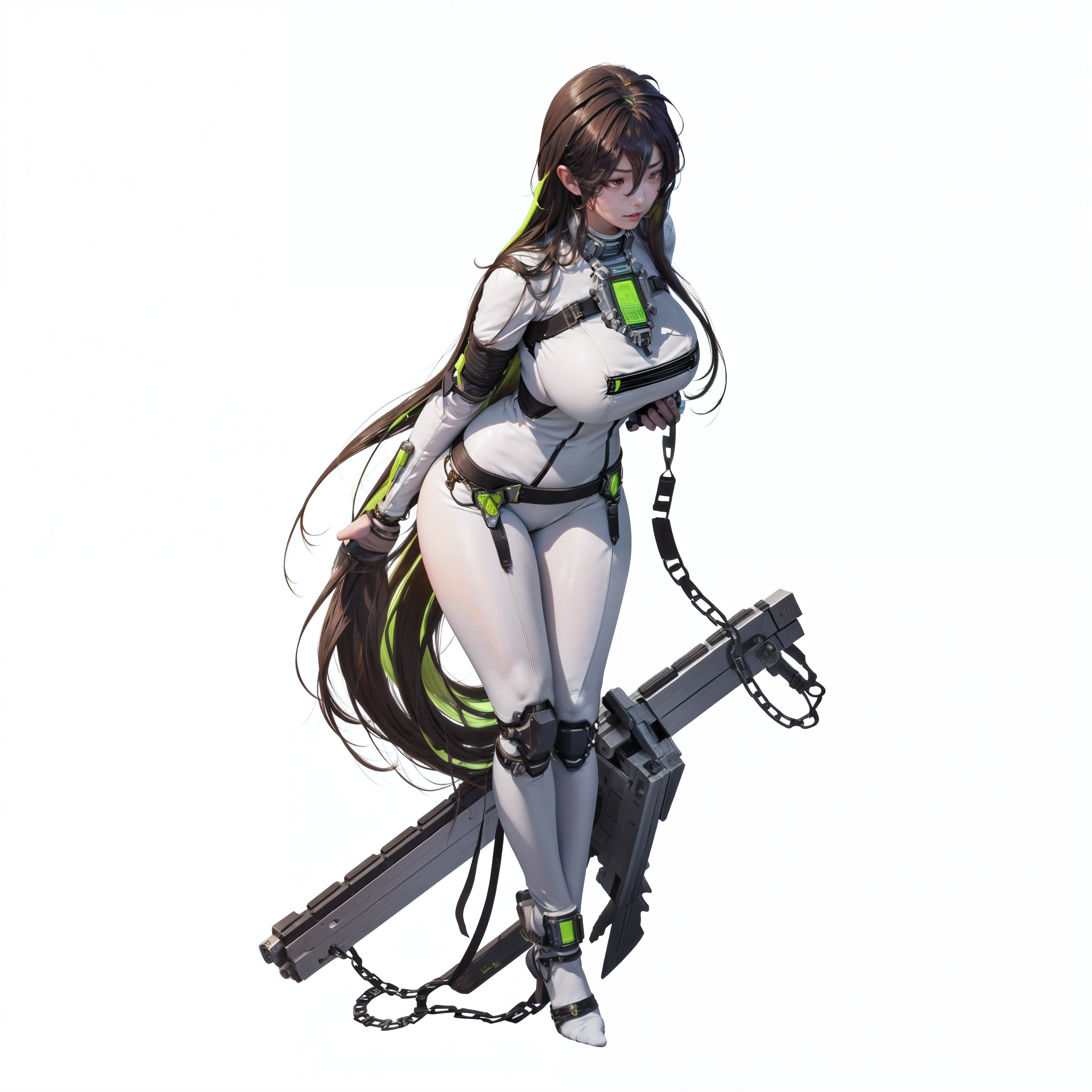 anime girl with a gun and a chain, biomechanical oppai, lucio as a woman, cyborg merchant girl, android heroine, mechanized valkyrie girl, katana zero video game character, like lady mechanika, official character art, konachan, makoto shinka, holy cyborg necromancer girl, perfect anime cyborg woman, guilty from nikke game