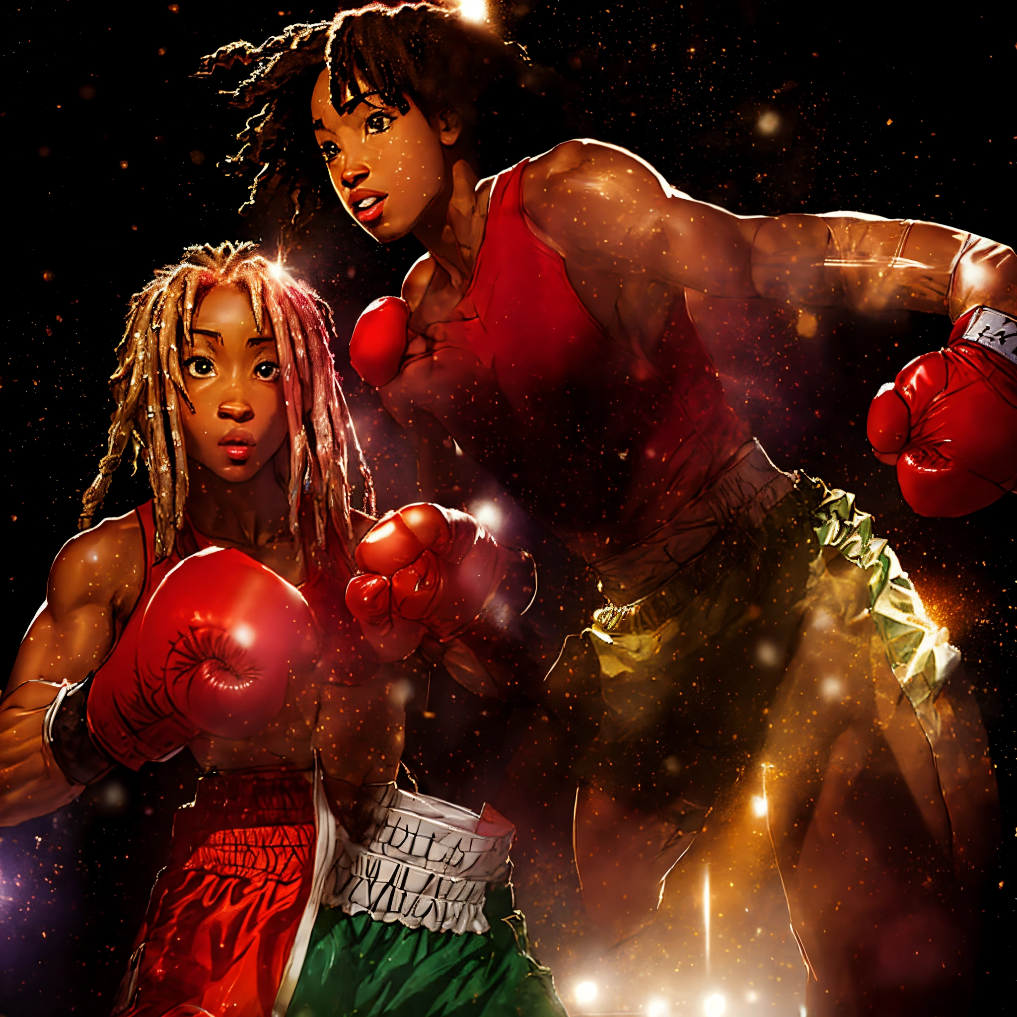 Black anime Boxer with white dreadlocks