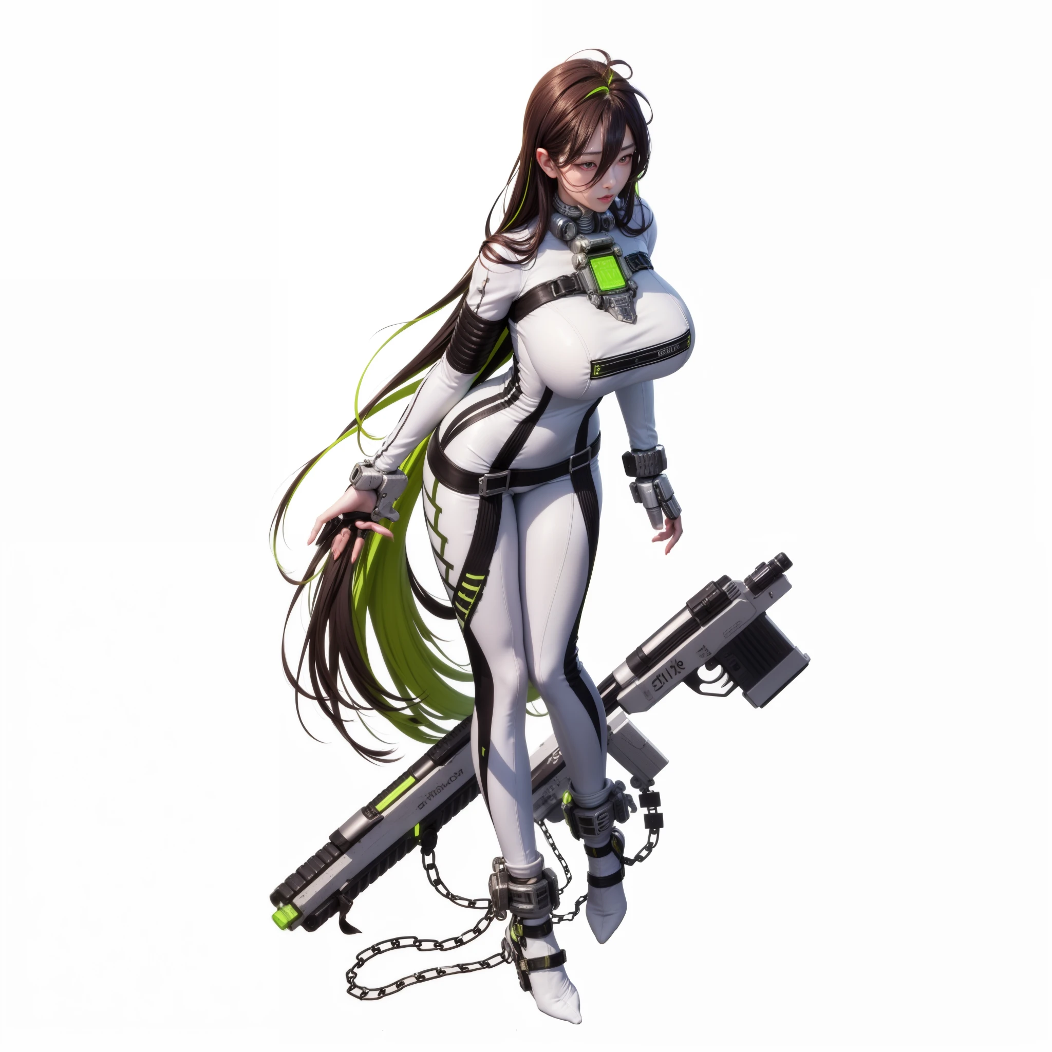 anime girl with a gun and a chain, biomechanical oppai, lucio as a woman, cyborg merchant girl, android heroine, mechanized valkyrie girl, katana zero video game character, like lady mechanika, official character art, konachan, makoto shinka, holy cyborg necromancer girl, perfect anime cyborg woman, guilty from nikke game