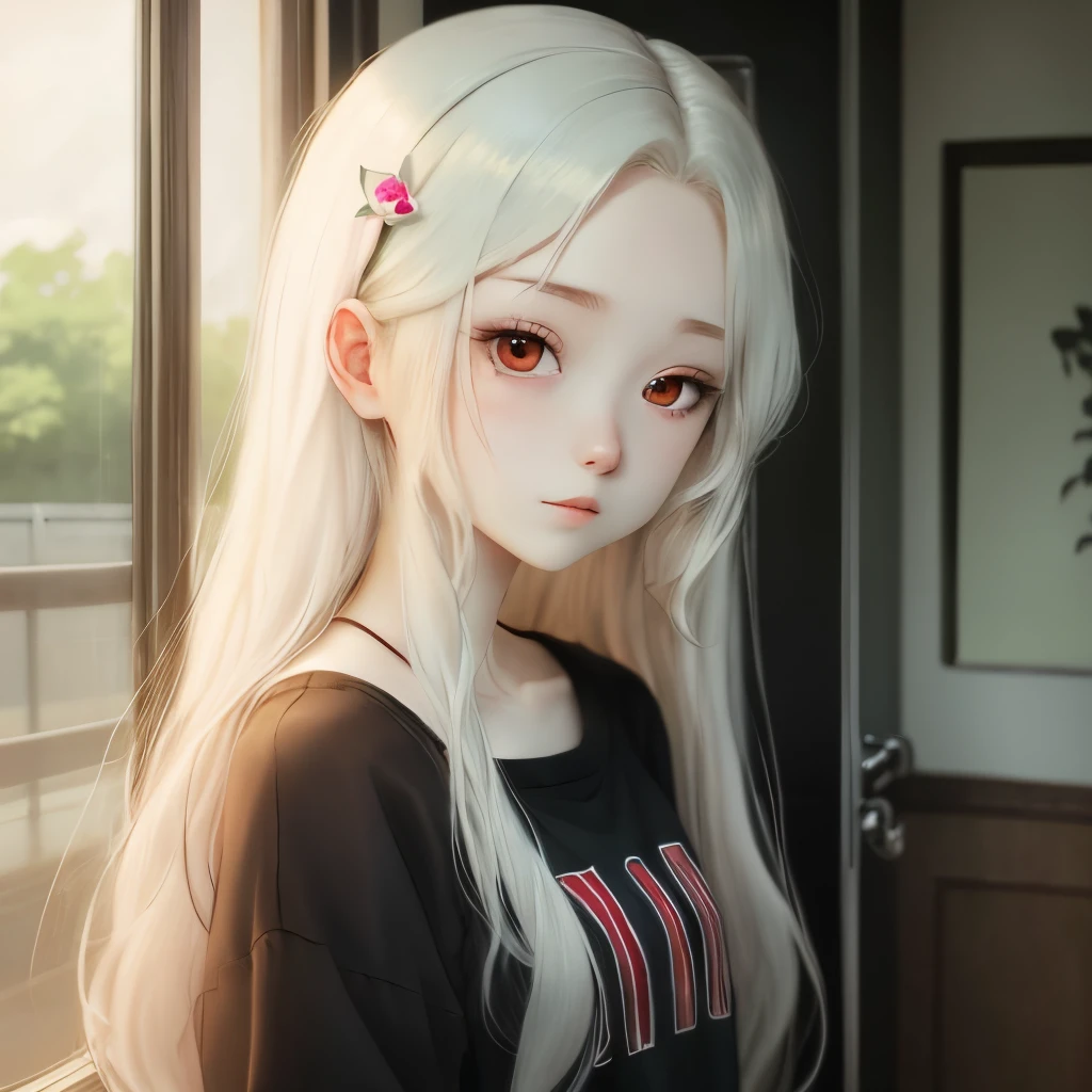 Pale skin anime girl dark hair