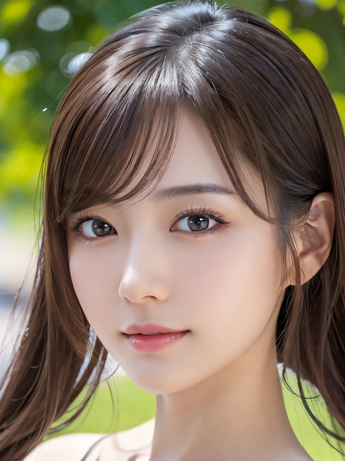 1 Girl,A beautifully detailed face:1.3、 ((very small flat chest:1.7))、(A sheer camisole with a loose fit around the chest:1.7), ((Wearing makeup:1.6))、Pink Eyeshadow:1.6、((Looking in the mirror and putting on makeup:1.3))、Very beautiful Japanese idol portraits, 
(RAW Photos, Highest quality), (Realistic, Realistic:1.4), (masterpiece), 
Very delicate and beautiful, Very detailed, 2k wallpaper, wonderful, finely, Very detailed CG Unity 8K 壁紙, Very detailed, High resolution, Soft Light, 
Beautiful detailed girl, Very detailed目と顔, Beautiful and sophisticated nose, Big beautiful eyes, Cinema Lighting, 
(Simple and solid background:1.3),
(Blonde medium hair:1.5), (Parted bangs), 
Complete Anatomy, Slender body,Very small breasts, Sensual look