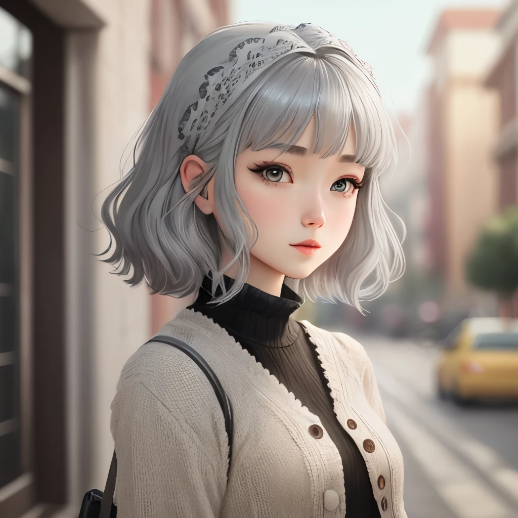 Gray hair girl