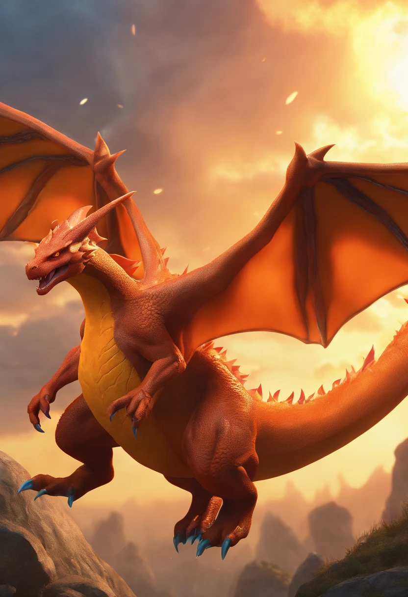 Visualize an extraordinary scene featuring a highly detailed Charizard, delving into the realm of macro detail where each individual scale, tiny bits of dirt, and the intricate features of its fiery form are visible. Imagine this in a high-resolution 8K image, rendered with Octane Render to bring out the utmost realism in every minute element.

Highlight Charizard's scales with extreme macro-details, showcasing the texture, color variations, and arrangement of each individual scale. Dive into the micro-details to reveal the subtleties in the curvature and pattern of Charizard's iconic scale-covered body.

Emphasize the dirt and tiny particles on Charizard's fiery wings and body, capturing the authenticity of its environment. Use Octane Render to bring out the nuances in color and texture, creating an image that not only showcases the ferocity of Charizard but also the realistic details of its fiery presence.

Consider the lighting to enhance the macro-details, casting dynamic shadows that add depth to Charizard's scales and emphasize its powerful silhouette. Utilize the rendering capabilities of Octane Render to create an image with vibrant colors, realistic lighting, and a high level of detail that immerses the viewer in the microcosm of Charizard's fiery exterior.

Imagine Charizard in a majestic pose, perhaps in mid-flight or with flames billowing from its mouth, showcasing its formidable presence. Craft an image that not only captures the macro-details but also conveys the essence of Charizard's strength and fiery personality.

This detailed prompt aims to inspire the creation of a highly detailed and macro-focused depiction of Charizard, with each individual scale and tiny bits of dirt visible, presented in a high-resolution 8K image rendered with Octane Render for an unparalleled level of realism.