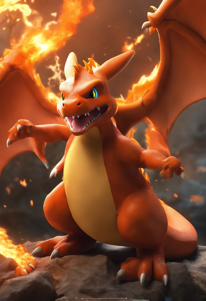 Visualize an extraordinary scene featuring a highly detailed Charizard, delving into the realm of macro detail where each individual scale, tiny bits of dirt, and the intricate features of its fiery form are visible. Imagine this in a high-resolution 8K image, rendered with Octane Render to bring out the utmost realism in every minute element.

Highlight Charizard's scales with extreme macro-details, showcasing the texture, color variations, and arrangement of each individual scale. Dive into the micro-details to reveal the subtleties in the curvature and pattern of Charizard's iconic scale-covered body.

Emphasize the dirt and tiny particles on Charizard's fiery wings and body, capturing the authenticity of its environment. Use Octane Render to bring out the nuances in color and texture, creating an image that not only showcases the ferocity of Charizard but also the realistic details of its fiery presence.

Consider the lighting to enhance the macro-details, casting dynamic shadows that add depth to Charizard's scales and emphasize its powerful silhouette. Utilize the rendering capabilities of Octane Render to create an image with vibrant colors, realistic lighting, and a high level of detail that immerses the viewer in the microcosm of Charizard's fiery exterior.

Imagine Charizard in a majestic pose, perhaps in mid-flight or with flames billowing from its mouth, showcasing its formidable presence. Craft an image that not only captures the macro-details but also conveys the essence of Charizard's strength and fiery personality.

This detailed prompt aims to inspire the creation of a highly detailed and macro-focused depiction of Charizard, with each individual scale and tiny bits of dirt visible, presented in a high-resolution 8K image rendered with Octane Render for an unparalleled level of realism.
