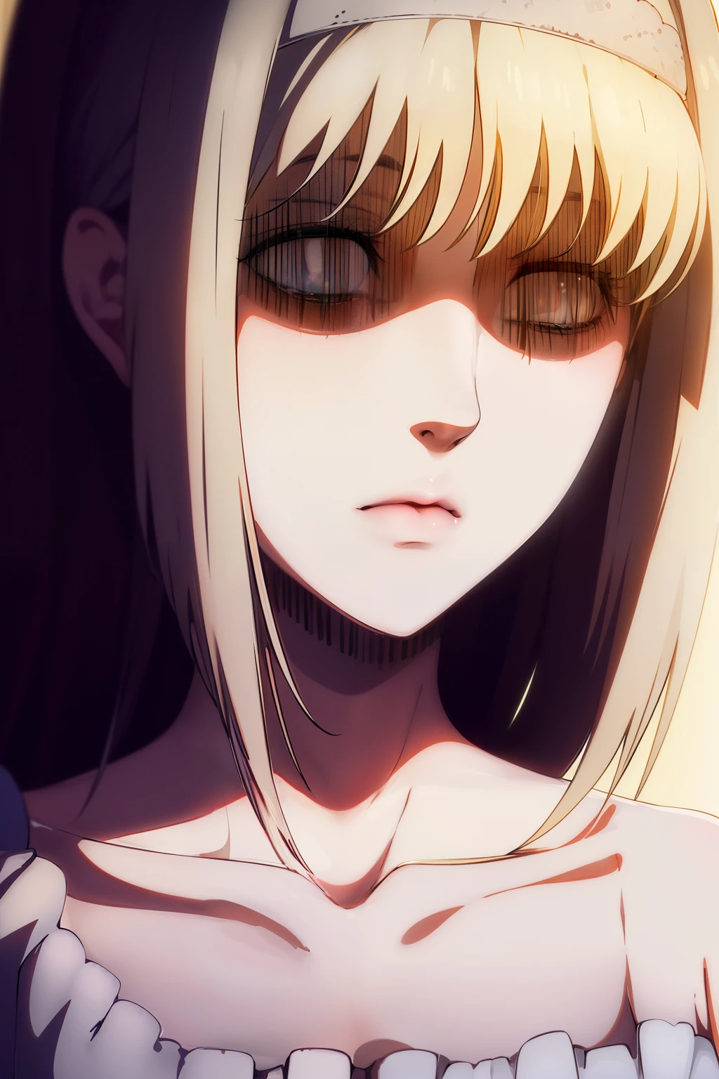 ((Home, Detailed Complex Background)),
white shirt,collarbone, cleavage, bare shoulders, 
armbands, 
blue eyes, blonde hair,bangs,Long_hair,hairband,
1 girl, 20yo,Young female,Beautiful Finger,Beautiful long legs,Beautiful body,
Beautiful Nose,Beautiful character design, perfect eyes, perfect face,expressive eyes,perfect balance,
looking at viewer,(Focus on her face),closed mouth, (innocent_big_eyes:1.0),(Light_Smile:0.3),
official art,extremely detailed CG unity 8k wallpaper, perfect lighting,Colorful, Bright_Front_face_Lighting,White skin,
(masterpiece:1.0),(best_quality:1.0), ultra high res,4K,ultra-detailed,
photography, 8K, HDR, highres, absurdres:1.2, Kodak portra 400, film grain, blurry background, bokeh:1.2, lens flare, (vibrant_color:1.2),professional photograph,
(Beautiful,large_Breasts:1.4), (beautiful_face:1.5),(narrow_waist),