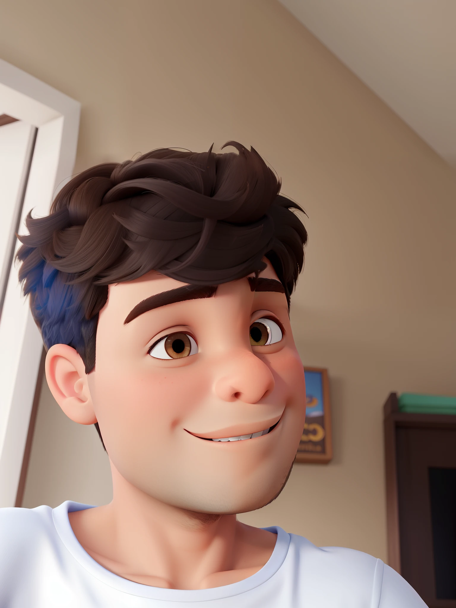 Um estilo disney pixar, alta qualidade,melhor qualidade, fundo marrom