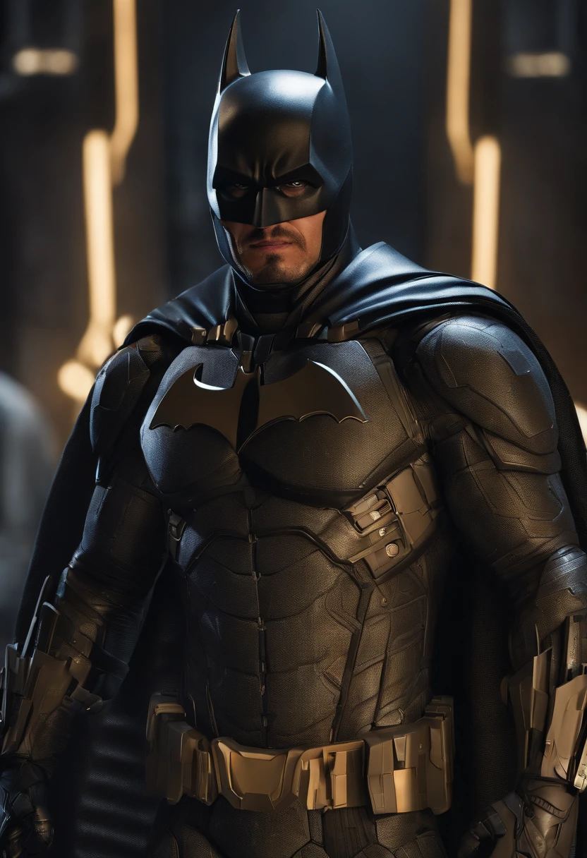 Envision an extraordinary scene where Batman dons a suit gifted from Tony Stark, diving into the realm of macro detail to showcase the intricacies of this high-tech fusion. Capture this moment with meticulous attention to detail, ensuring every aspect of the suit is finely rendered, from head to toe.
Highlight the macro-details of the suit's design, emphasizing the seamless integration of Batman's iconic elements with the advanced technology reminiscent of Tony Stark's creations. Zoom in on the intricate patterns, textures, and metallic features that make up the suit, showcasing the fusion of dark, brooding aesthetics with high-tech brilliance.
Emphasize the details of the suit's functionality, such as integrated gadgets, sleek interfaces, and advanced armor components. Dive into micro-details to bring forth the realism of the suit's material, reflections, and the subtle nuances that make it a cutting-edge masterpiece.
Consider the lighting to enhance the macro-details, casting shadows that add depth and emphasize the intricate features of the suit. Utilize the rendering capabilities to create an image with a futuristic atmosphere, highlighting the seamless synergy between Batman's world and the advanced technology gifted by Tony Stark.
Imagine Batman in a dynamic pose, showcasing the full body in this detailed suit, conveying both the iconic silhouette of Batman and the technological enhancements inspired by Tony Stark. Craft an image that not only captures the macro-details but also conveys the essence of this unique collaboration between two iconic superheroes.
This detailed prompt aims to inspire the creation of a highly detailed and macro-focused depiction of Batman wearing a suit gifted from Tony Stark, showcasing the fusion of dark heroism and advanced technology with meticulous attention to every intricate detail of the suit.