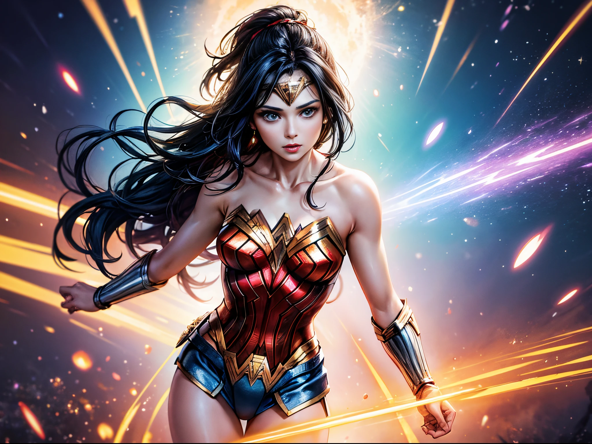 wonderwoman , in space , from above