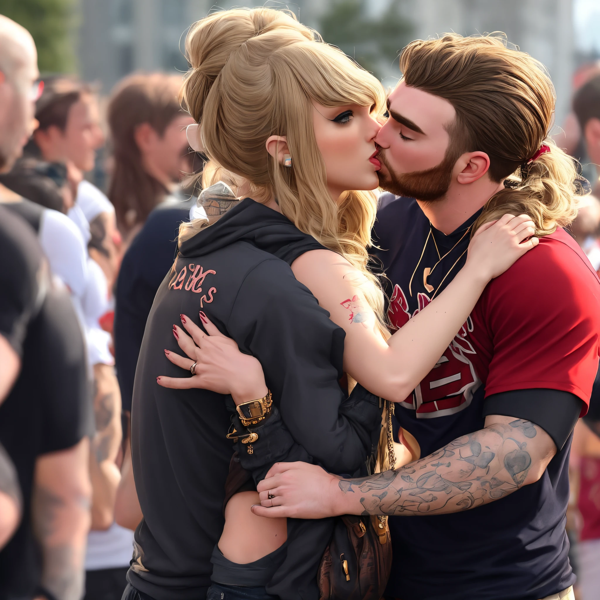 Travis kelce kissing Taylor swift