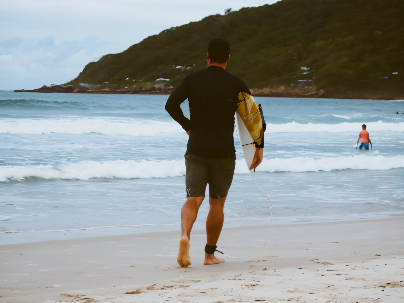 surfer walking on the beach with his board towards the water, surfing, surf photography, caio santos, by Felipe Seade, standing on surfboards, by Xavier Blum Pinto, walking on the sand, inspired by Antônio Parreiras, lucas graziano, by Fernando Gerassi, male, walking on the beach, surf